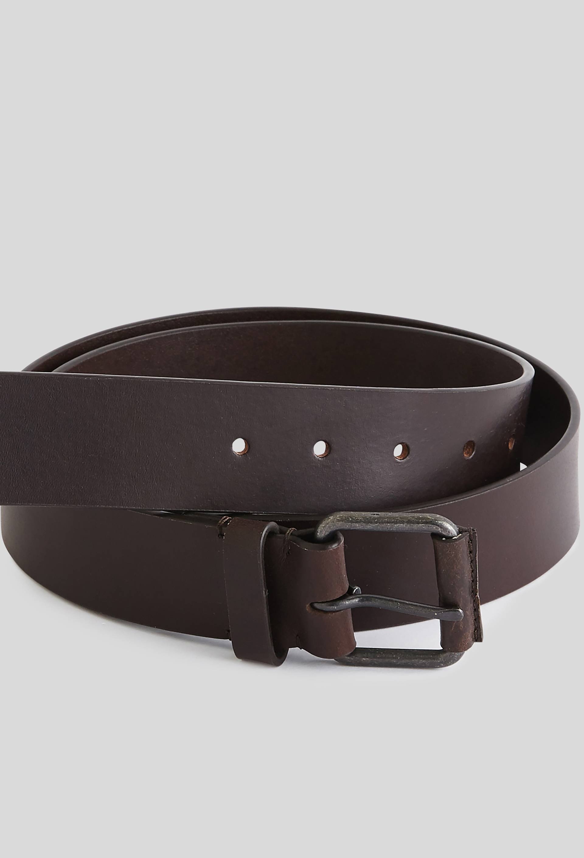 Ceinture unie , Cuir Responsable, Brun, large image number 0