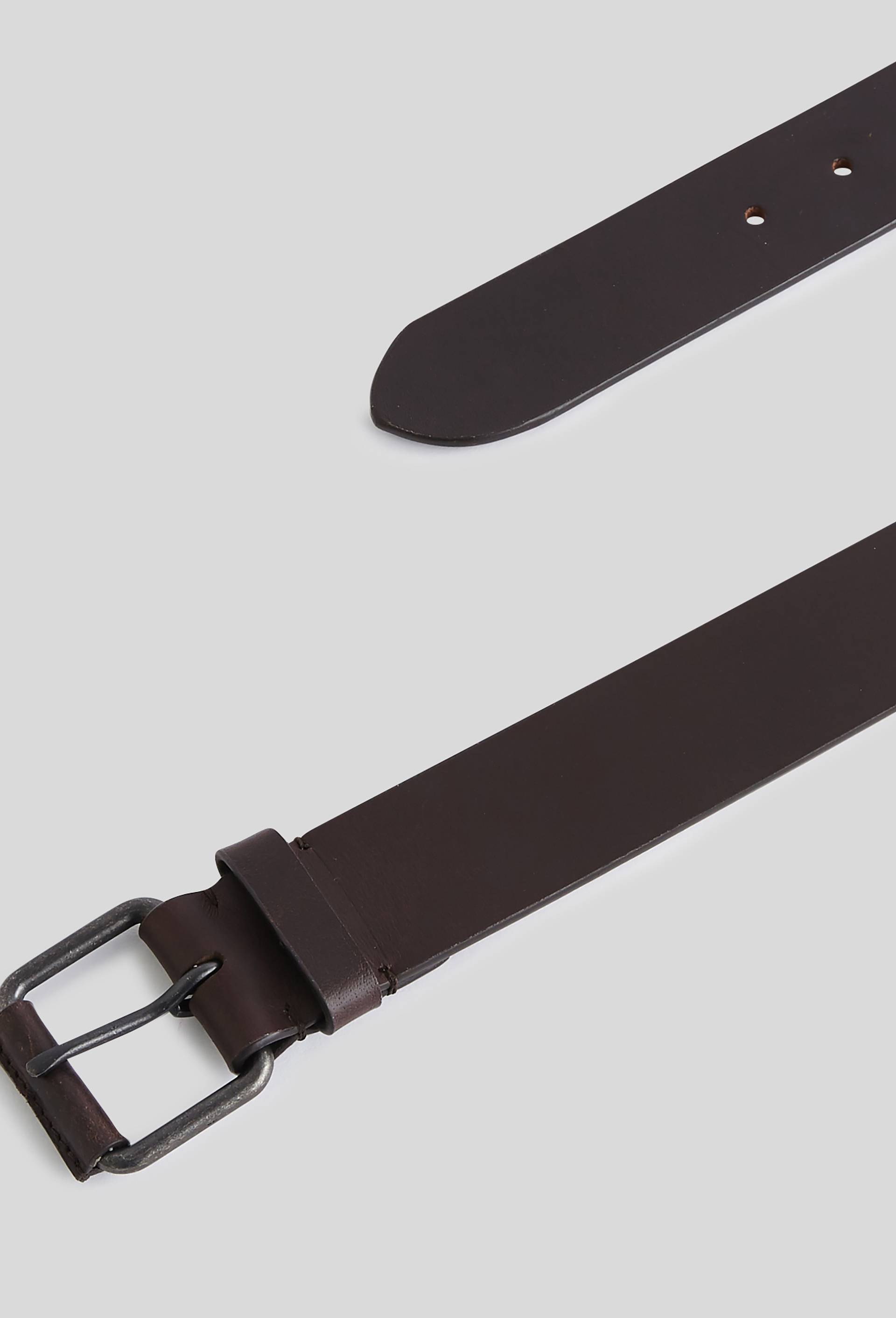 Ceinture unie , Cuir Responsable, Brun, large image number 1