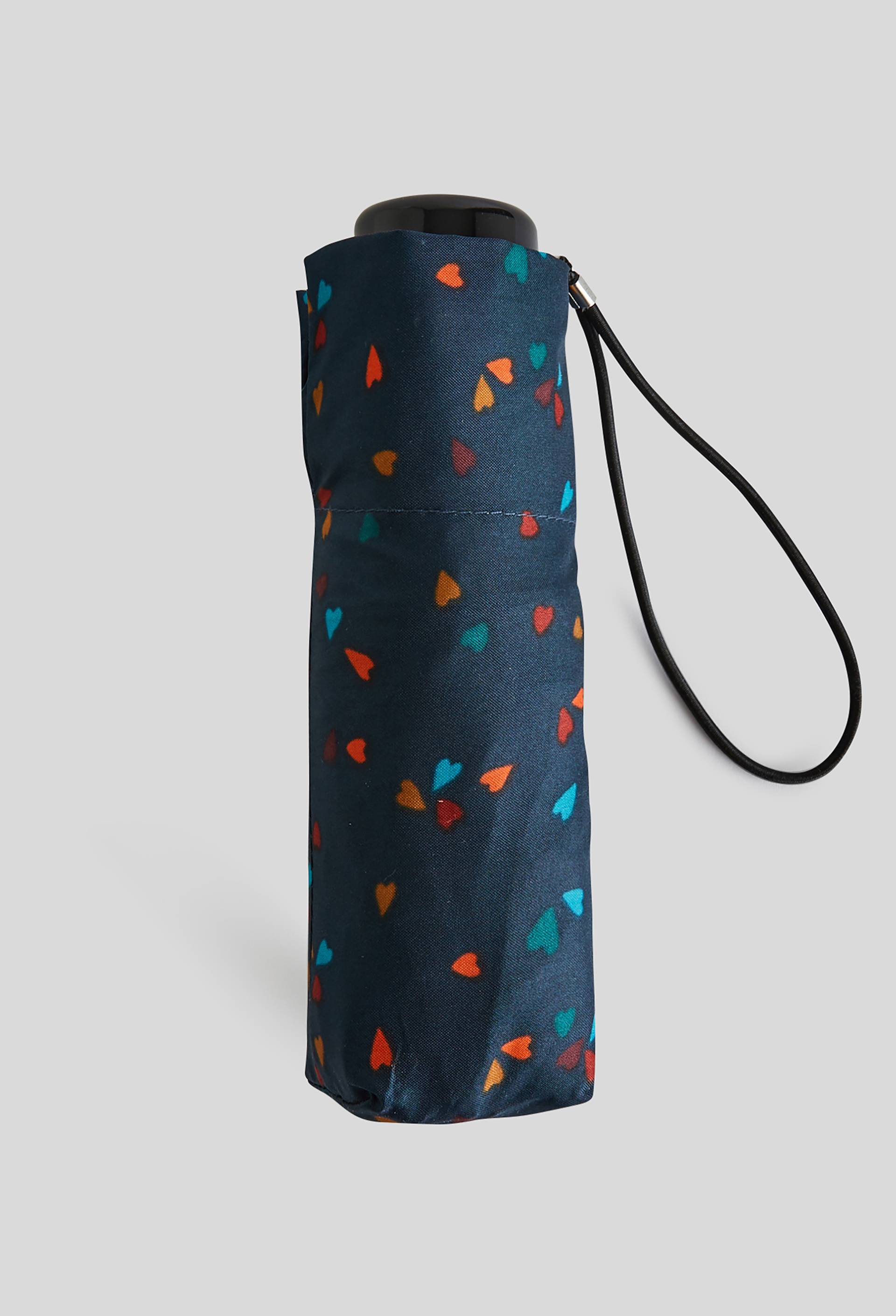 Parapluie manuel mini format imprim&eacute;, Bleu fonc&eacute;, large image number 0