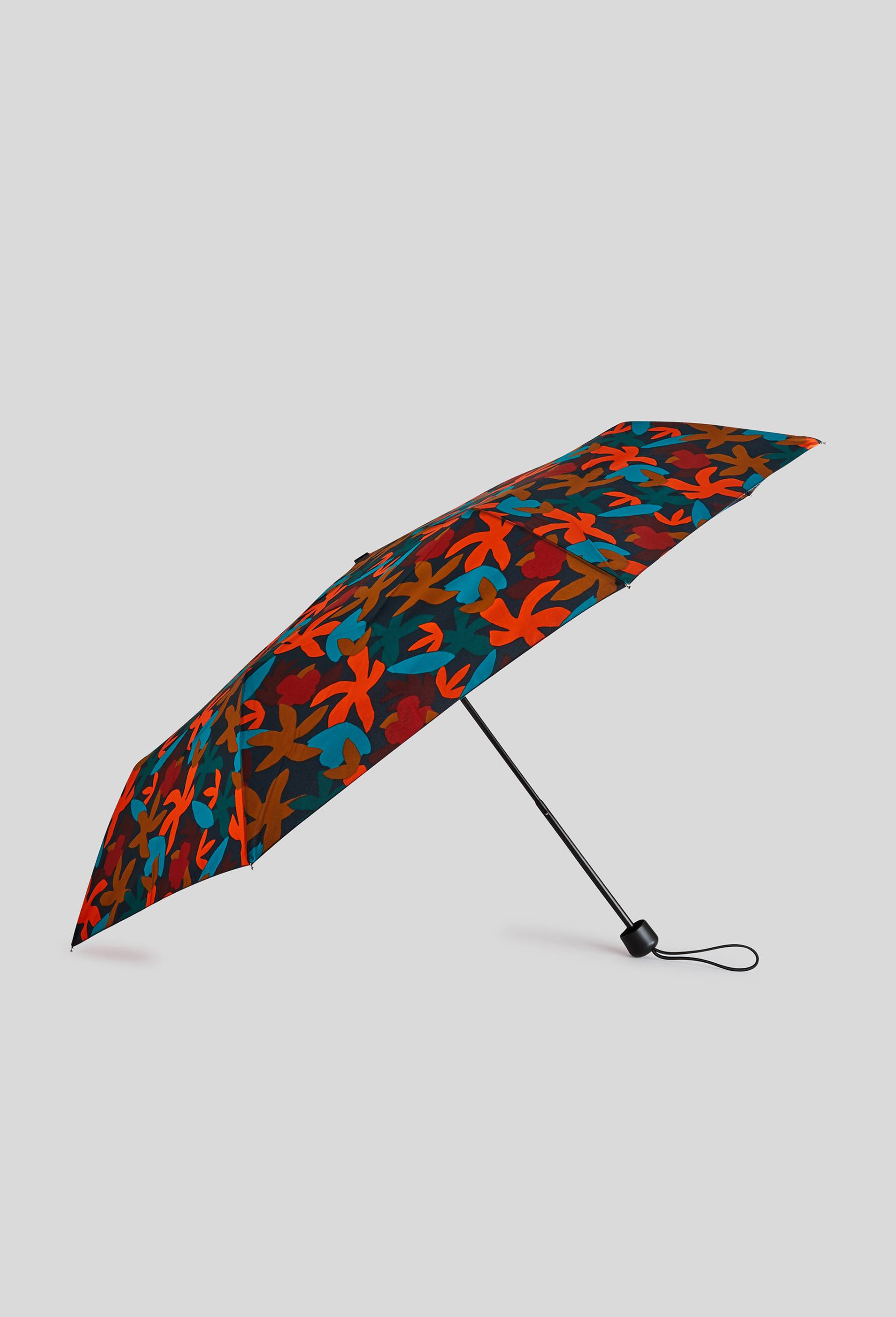 Parapluie manuel petit format imprim&eacute;, Bleu fonc&eacute;, large image number 1