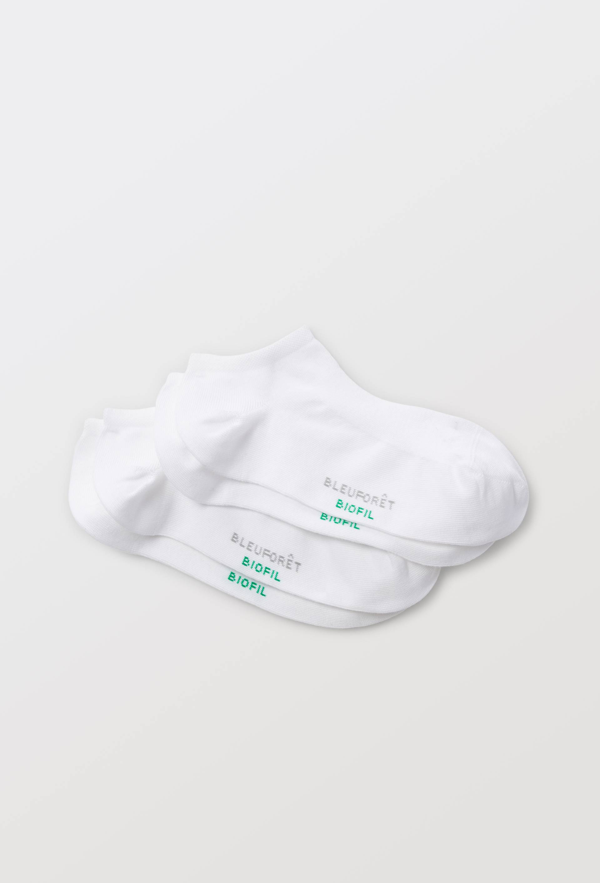 Lot de 2 mini-socquettes en coton Bleufor&ecirc;t, Blanc, swatch image