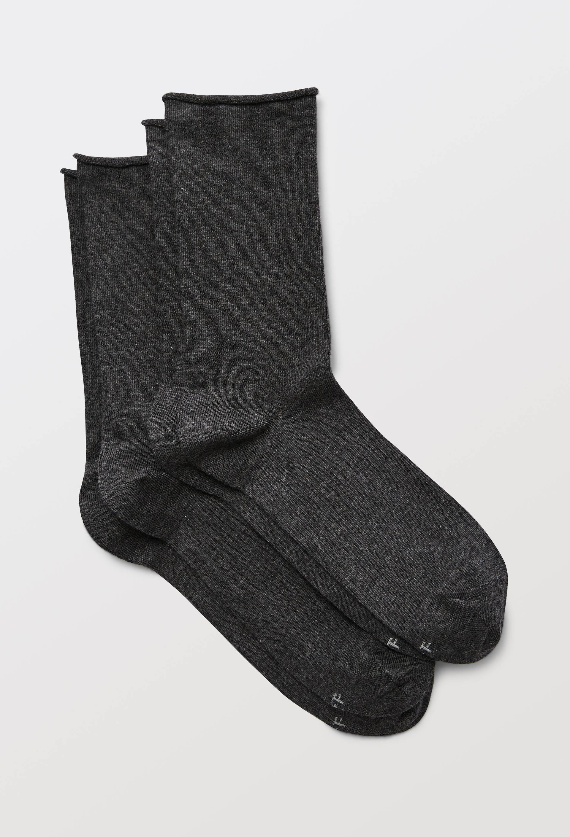 Lot de 2 paires de chaussettes en coton Bleufor&ecirc;t, Gris fonc&eacute;, swatch image
