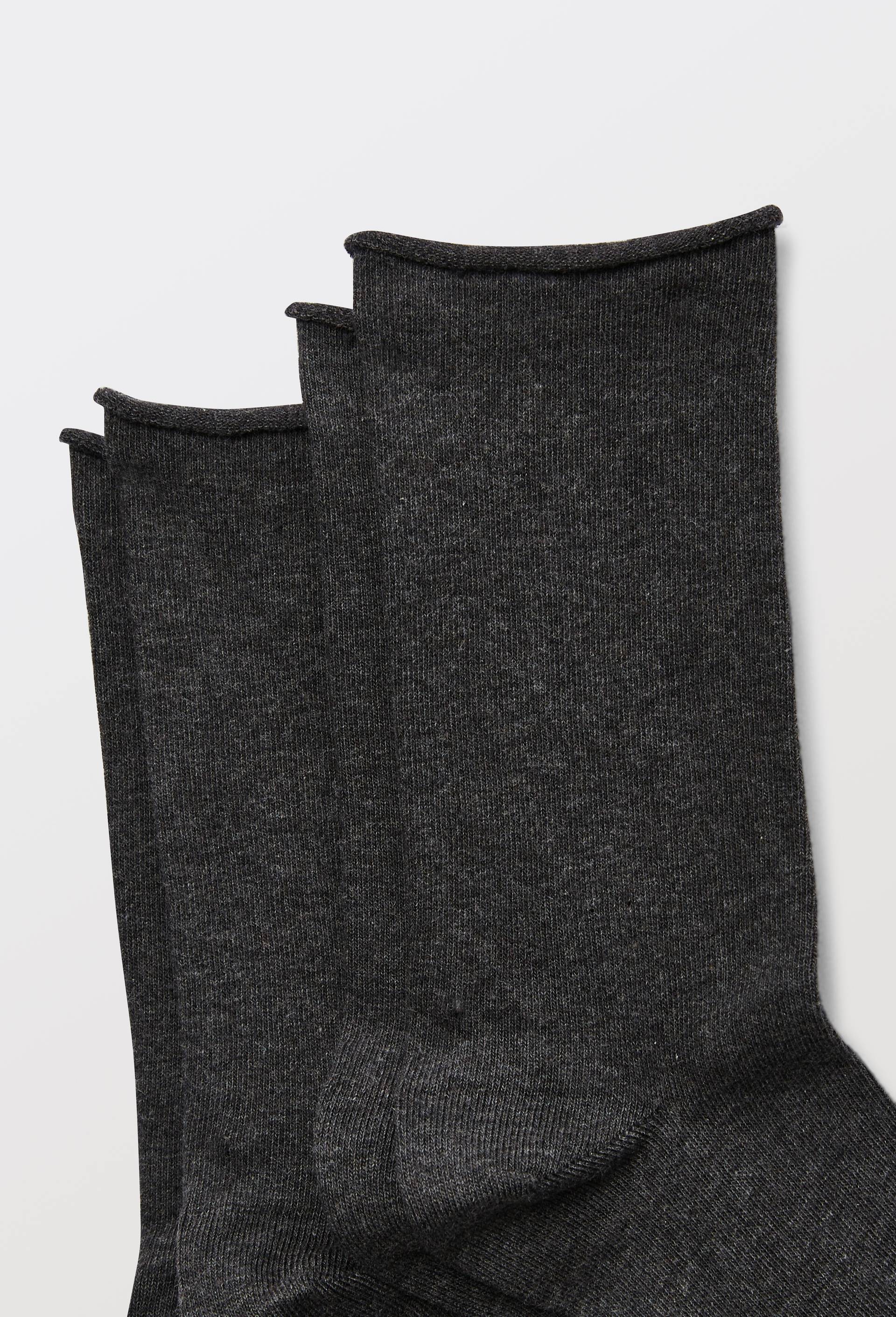 Lot de 2 paires de chaussettes en coton Bleufor&ecirc;t, Gris fonc&eacute;, large image number 1