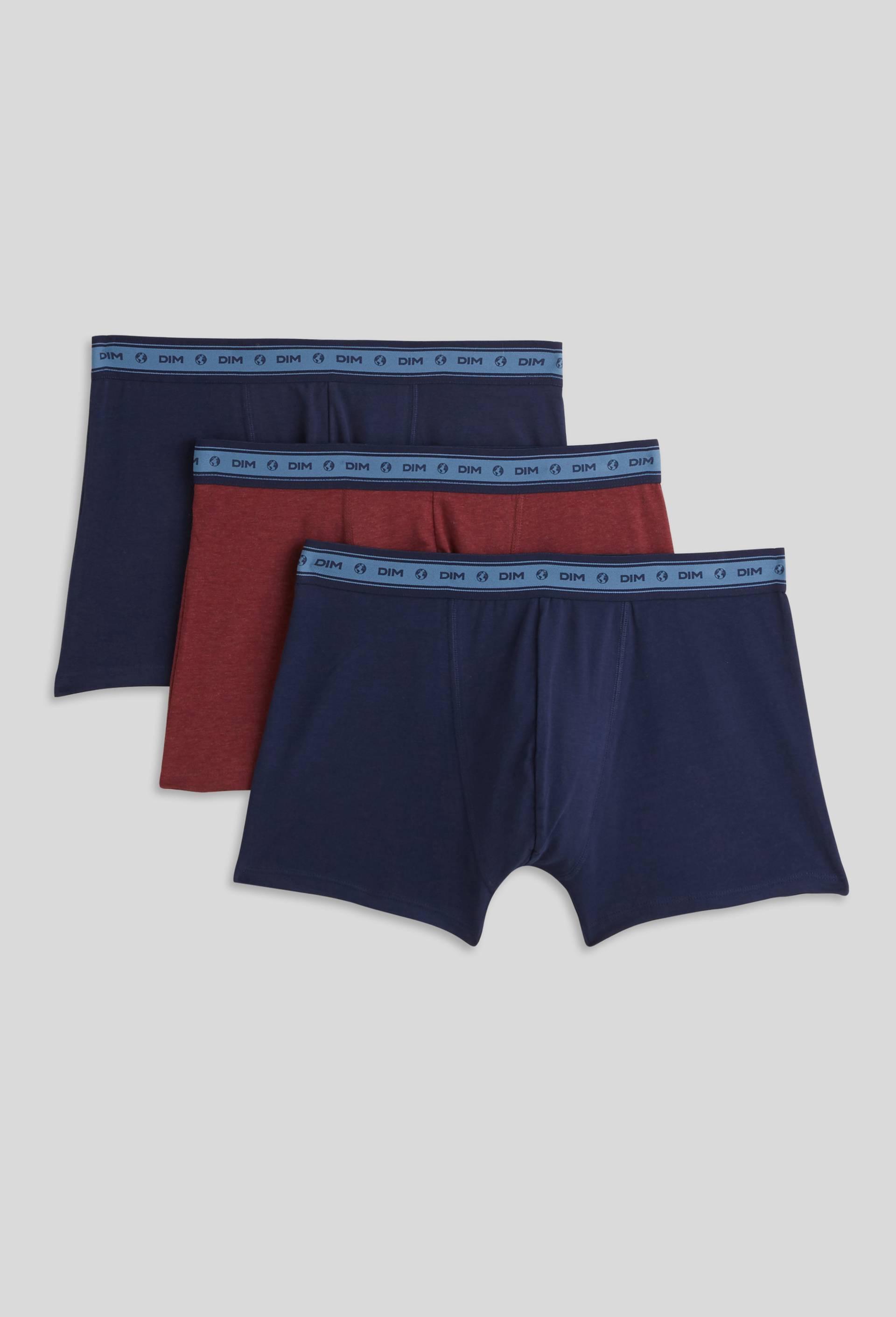Lot de 3 boxers uni DIM, Bleu, large image number 0