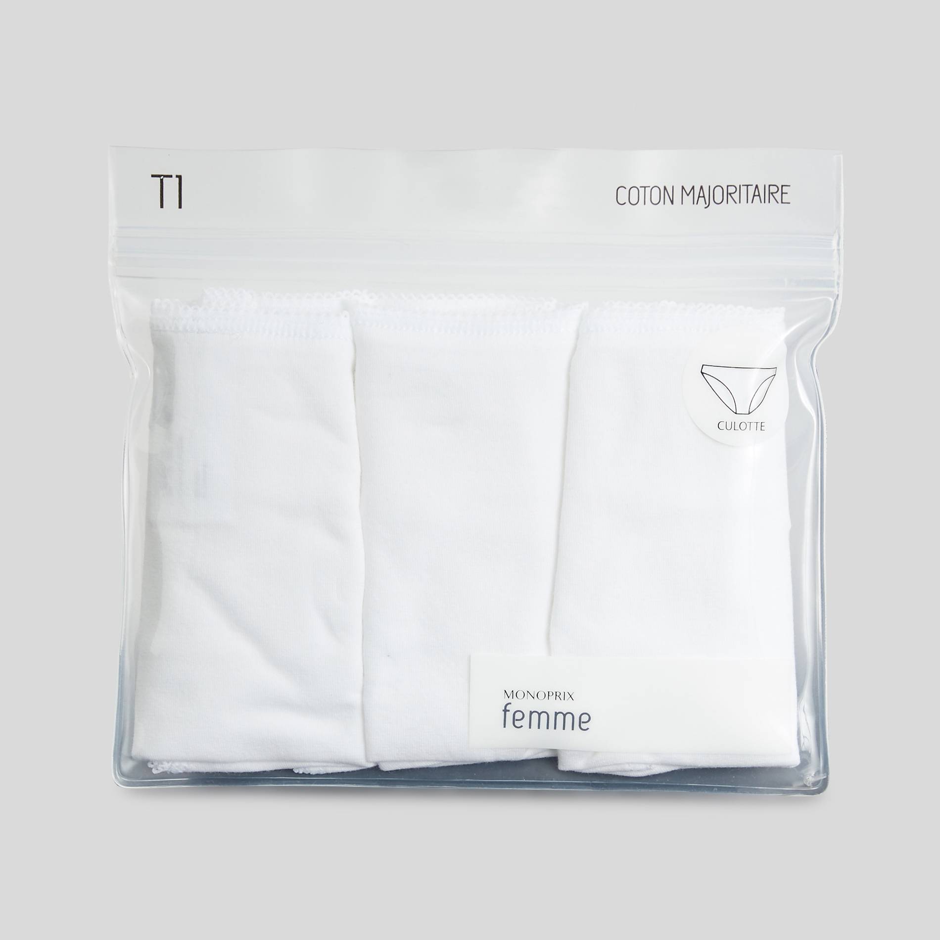 Lot de 3 culottes en coton BIO, Blanc, large image number 8