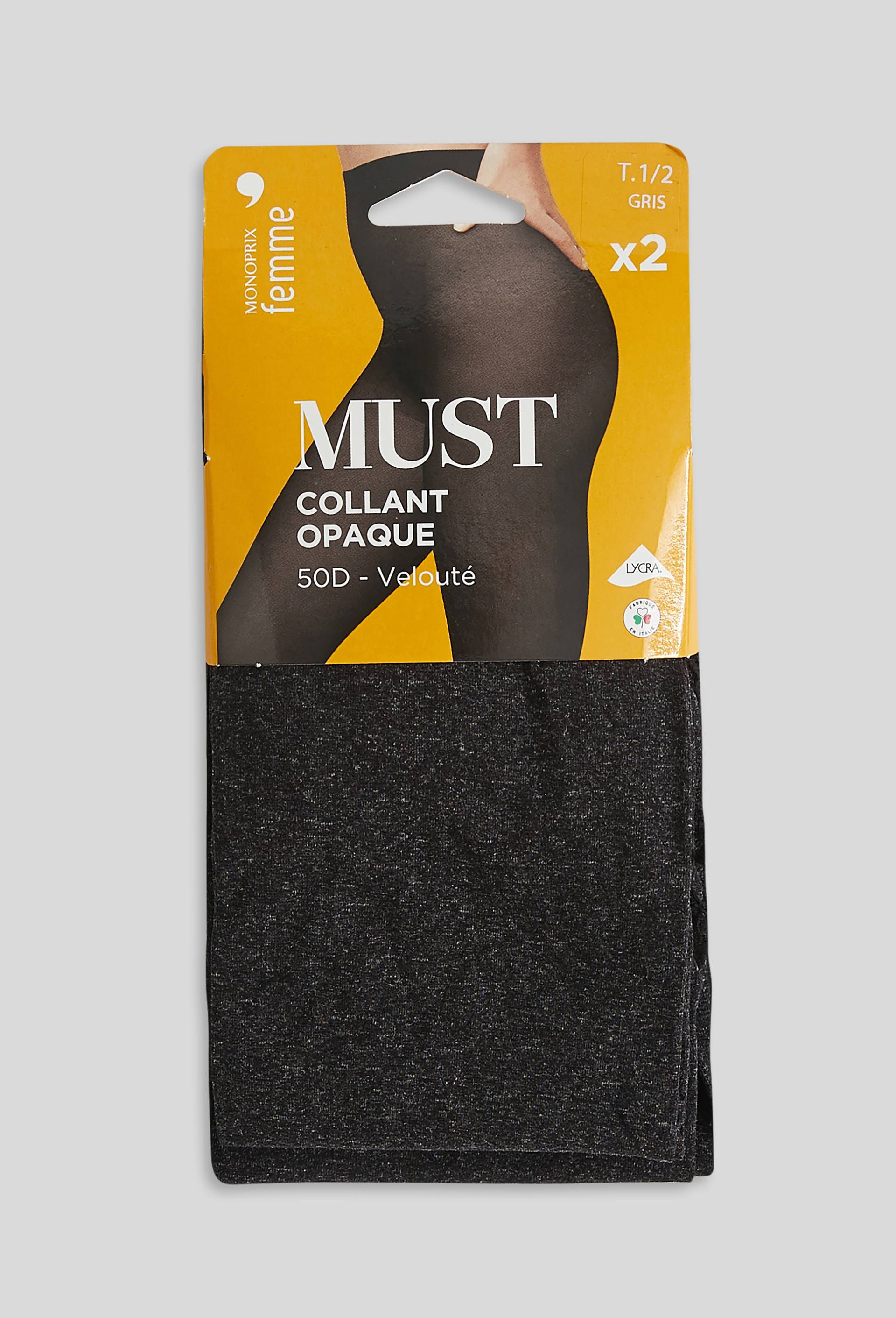 Collant opaque velout&eacute; MUST, Gris, large image number 0