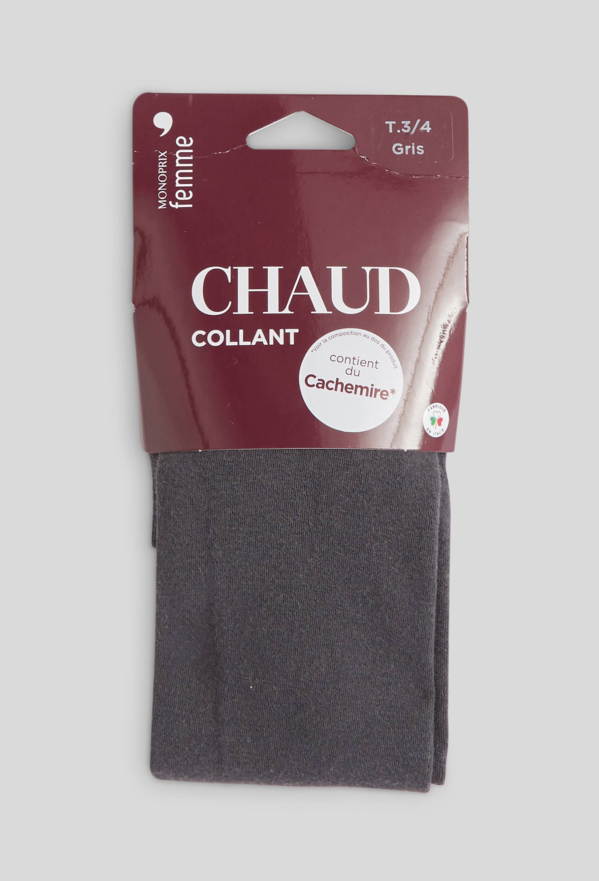 Collant contenant du cachemire CHAUD, Gris, large image number 0