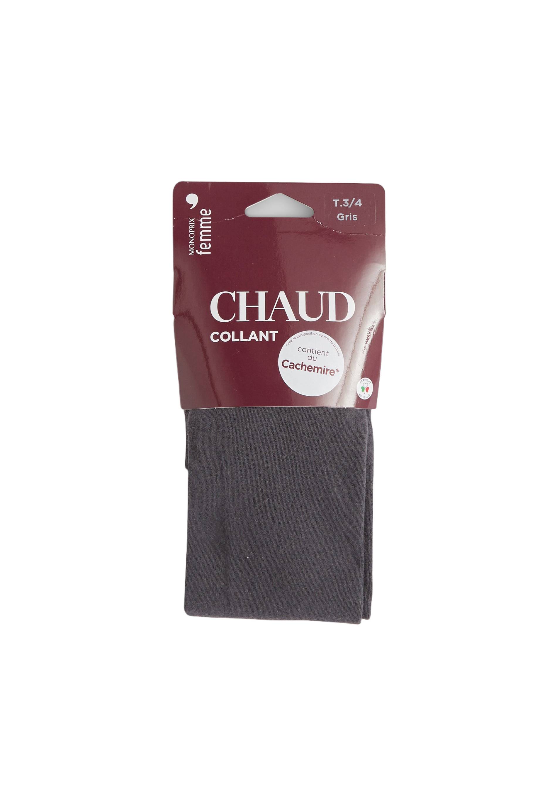 Collant contenant du cachemire CHAUD, Gris, large image number 2.0
