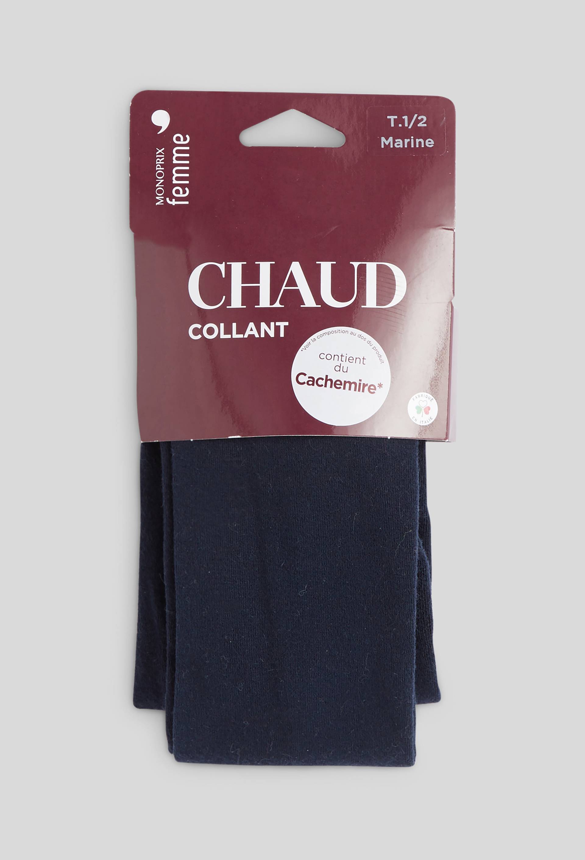 Collant contenant du cachemire CHAUD, Bleu fonc&eacute;, large image number 0