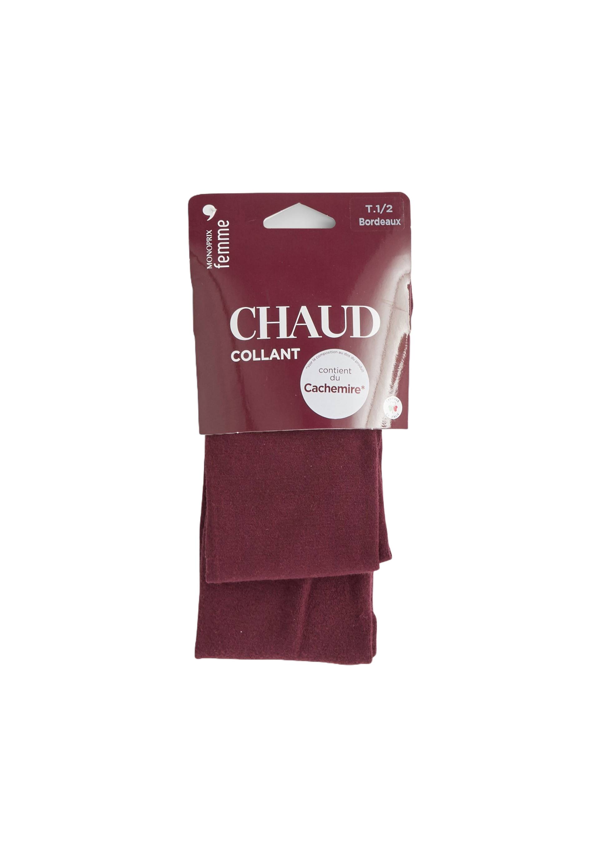 Collant contenant du cachemire CHAUD, Rouge fonc&eacute;, large image number 2