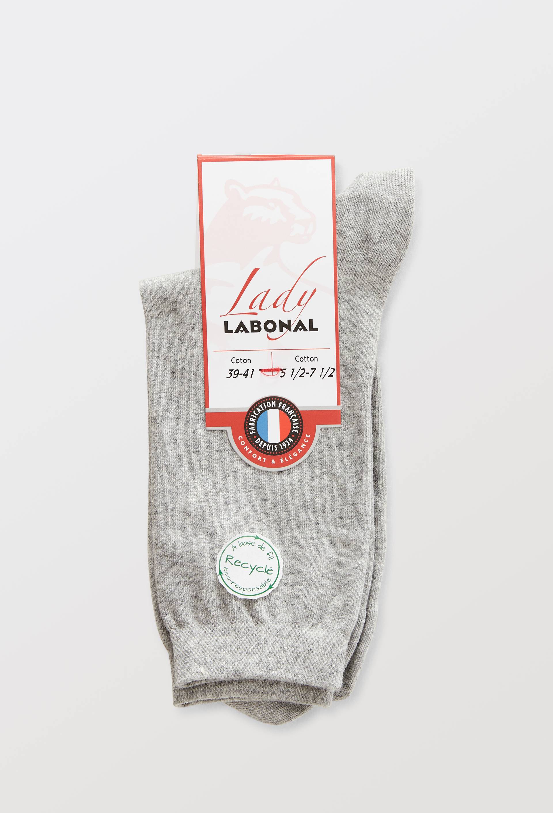 Paire de chaussettes en coton Labonal, Gris, large image number 2