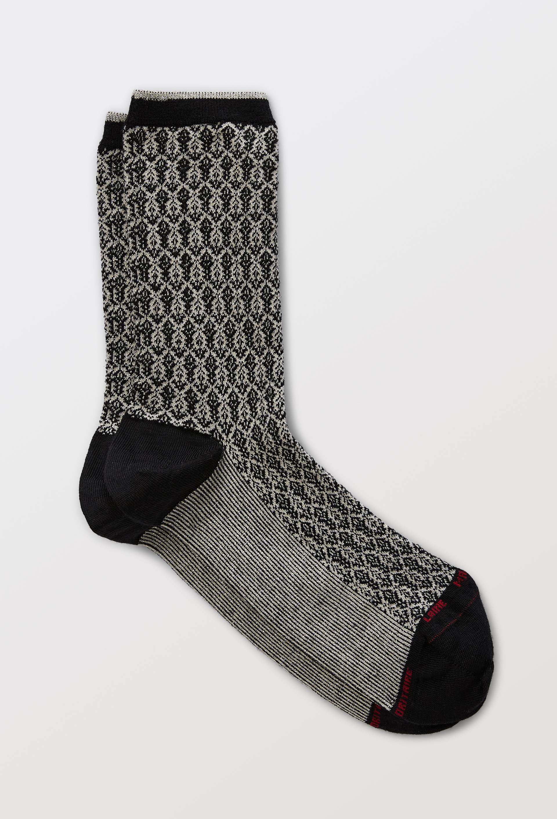 Paire de chaussettes en laine Labonal, Noir, large image number 0