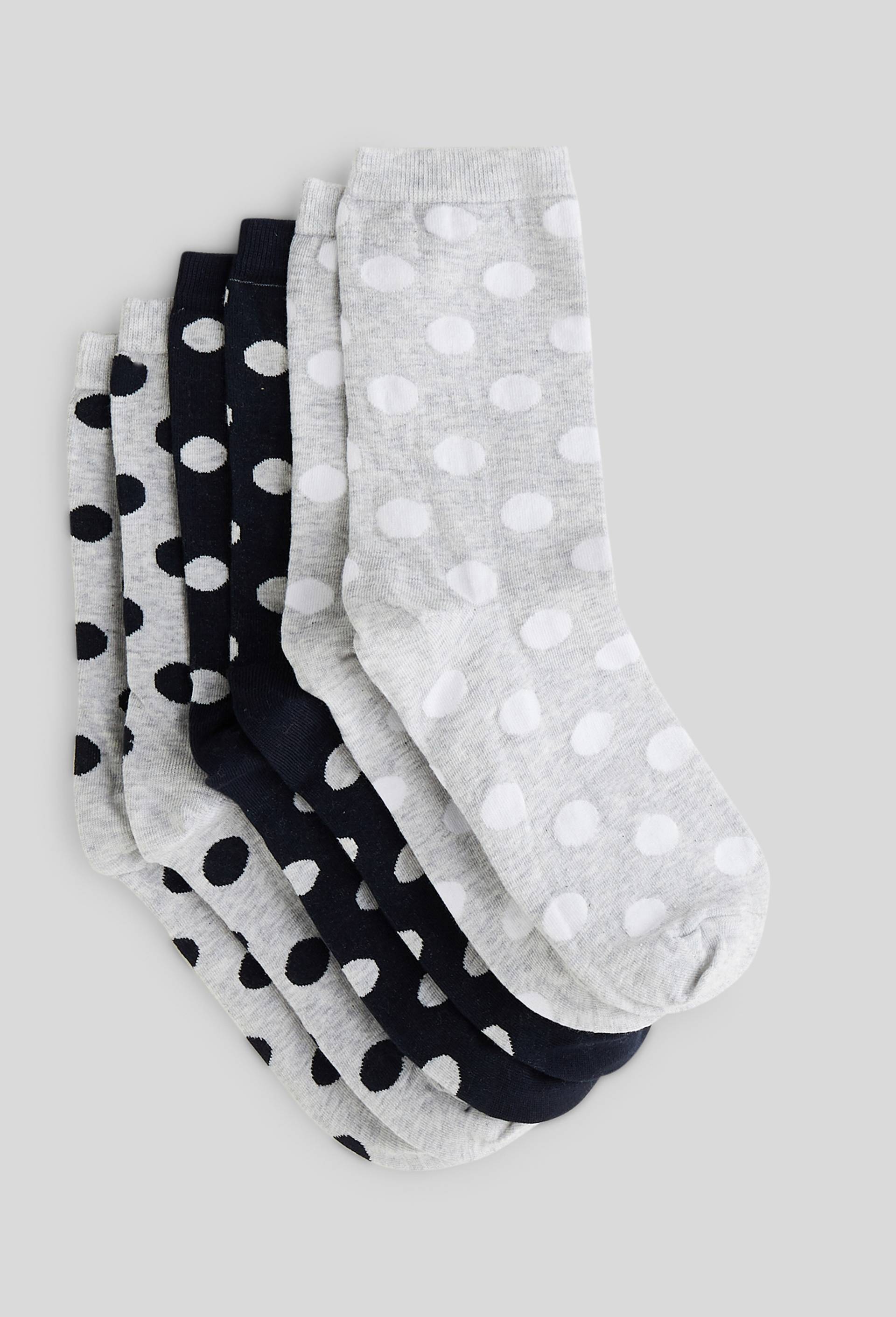 Lot de 3 paires de chaussettes &agrave; pois, Gris, large image number 0