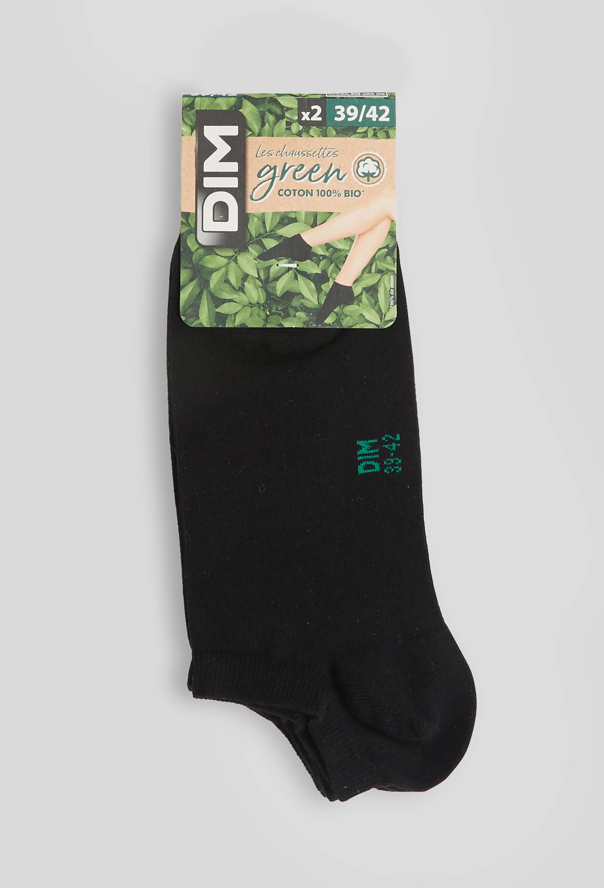 Lot de 2 paires de socquettes en coton DIM, Noir, large image number 0
