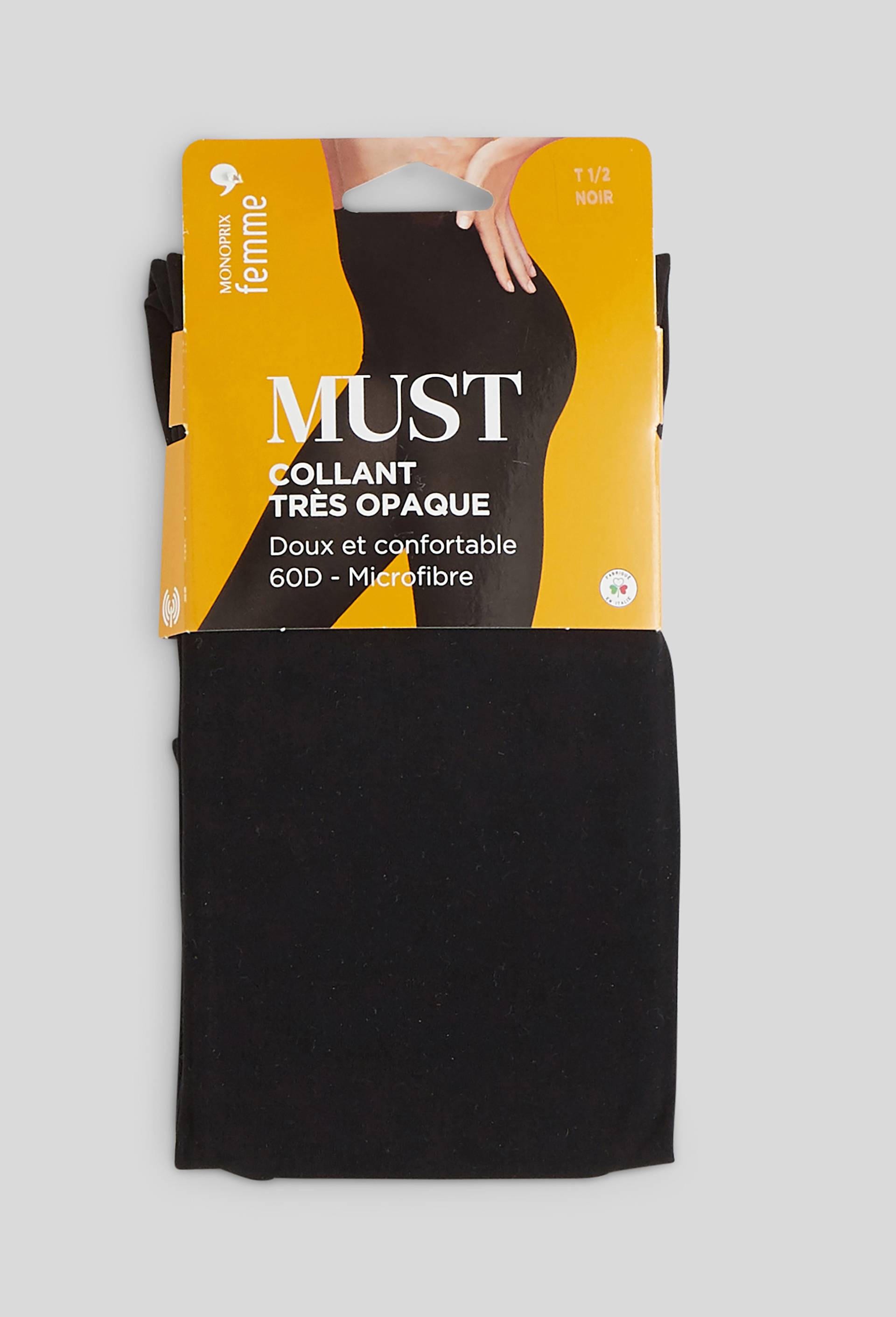 Collant opaque microfibre MUST, Noir, large image number 1