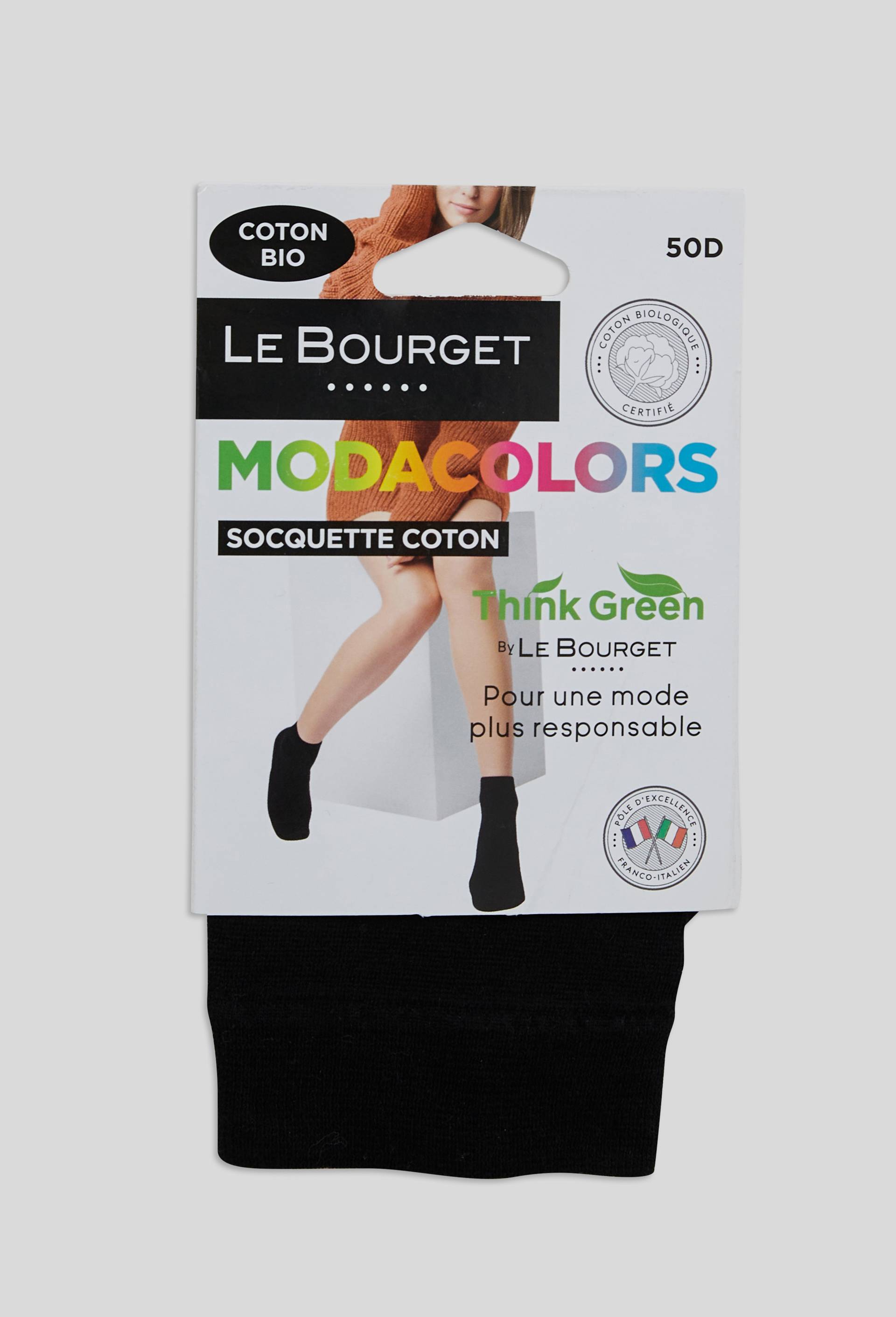 Paire de socquettes en coton BIO Le Bourget, Noir, large image number 0