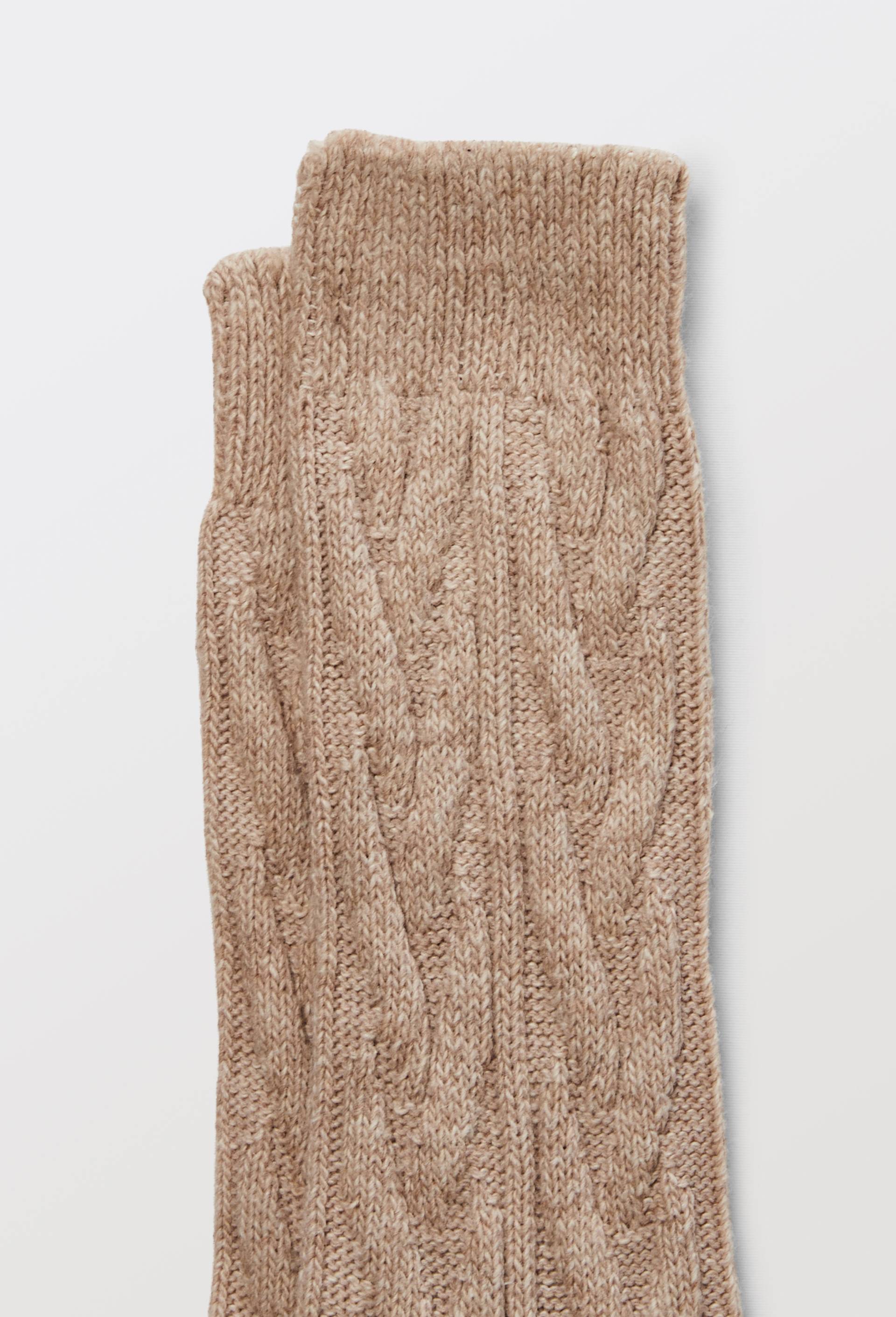 Paire de chaussettes chaudes torsade en coton recyclé, Beige clair, large image number 1.0