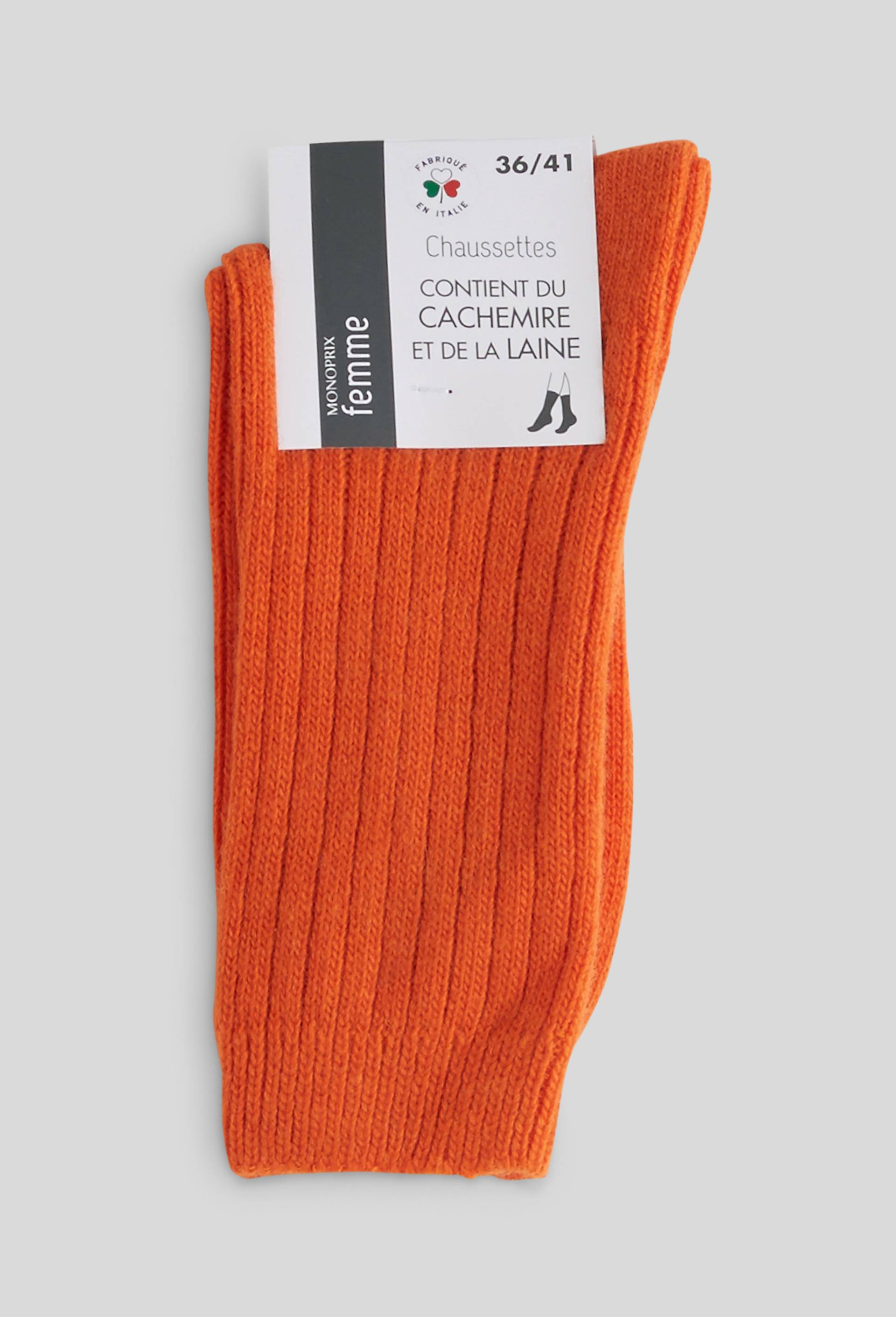 Paire de chaussettes en cachemire, Orange, large image number 1