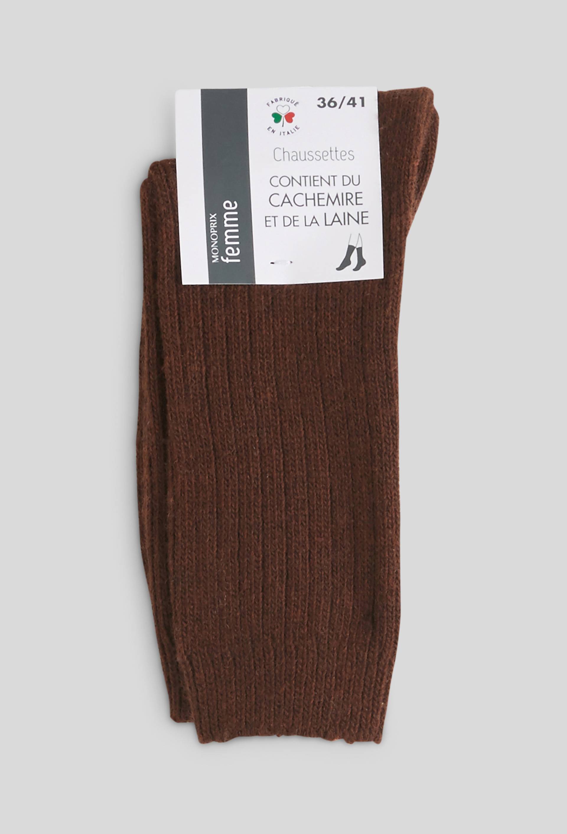 Paire de chaussettes en cachemire, Brun, large image number 1