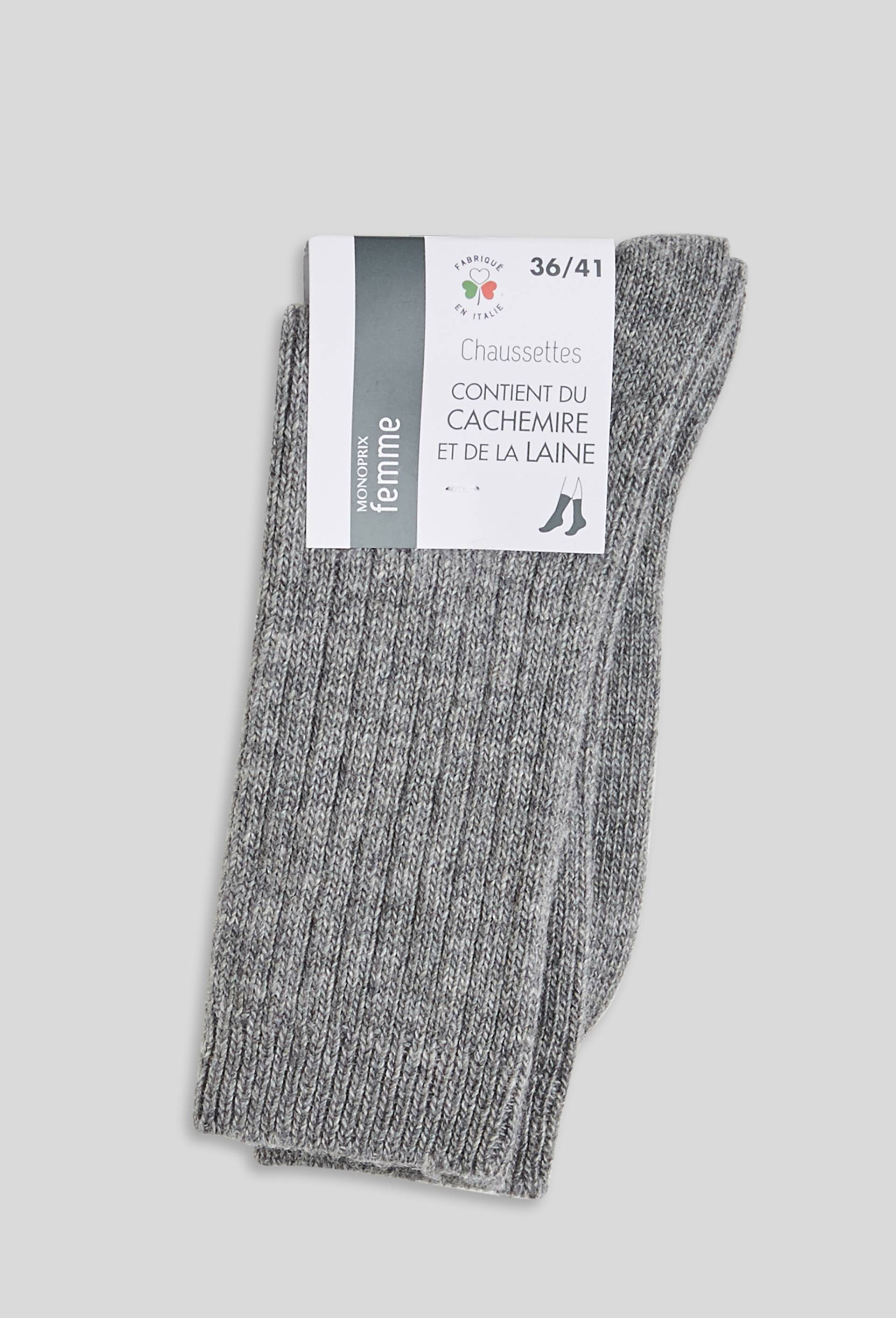 Paire de chaussettes en cachemire, Gris, large image number 1