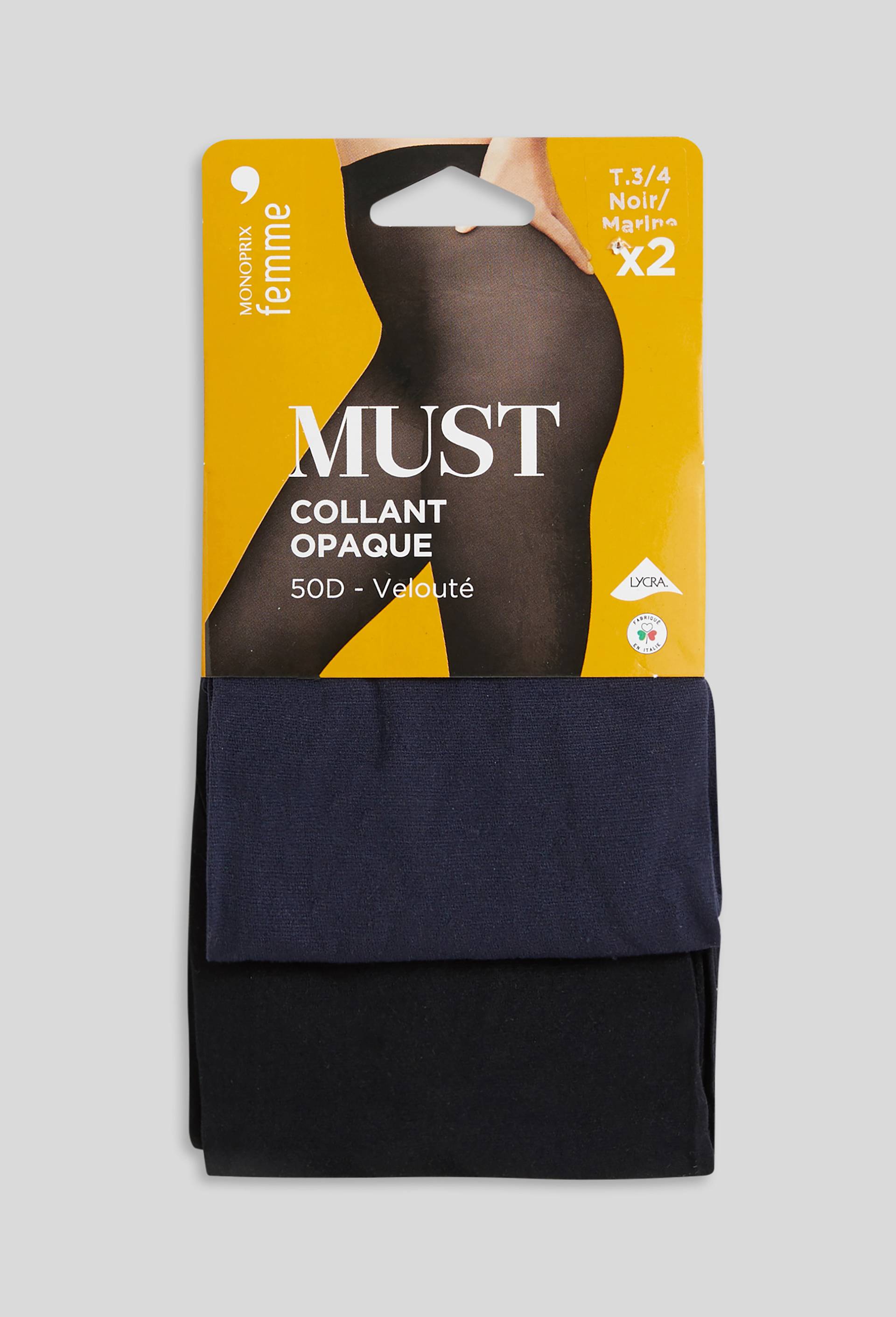 Lot de 2 collants opaques MUST, Bleu fonc&eacute;, large image number 0