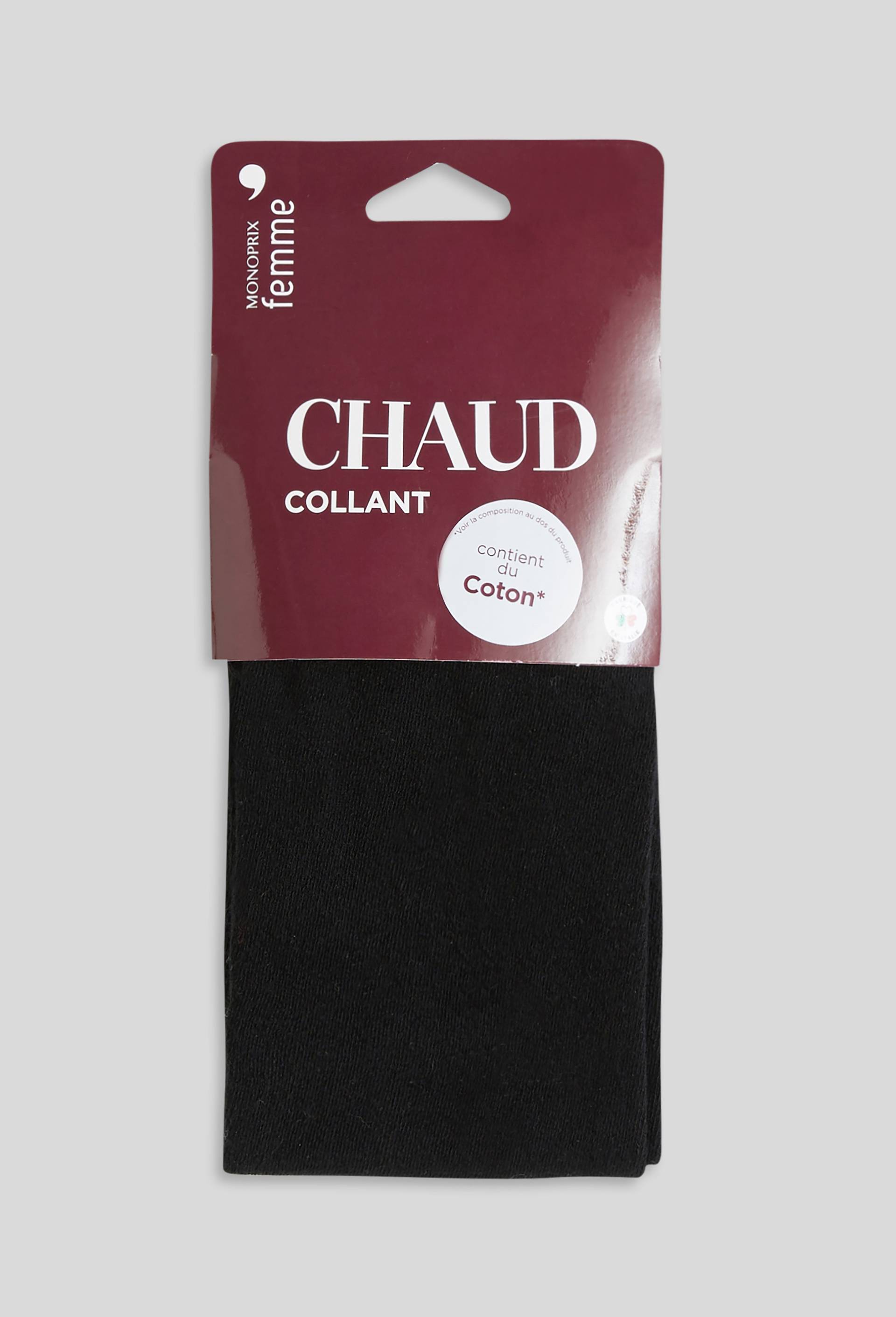Collant en coton CHAUD, Noir, large image number 0