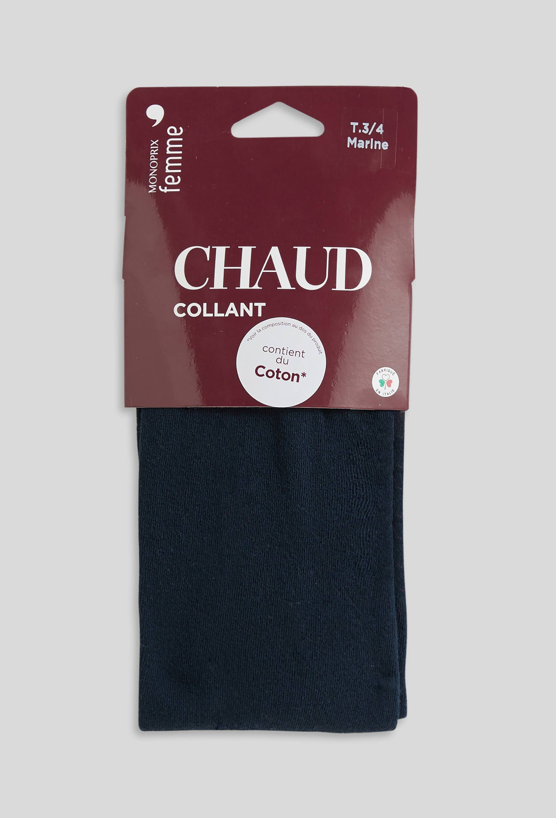 Collant en coton CHAUD, Bleu fonc&eacute;, large image number 0
