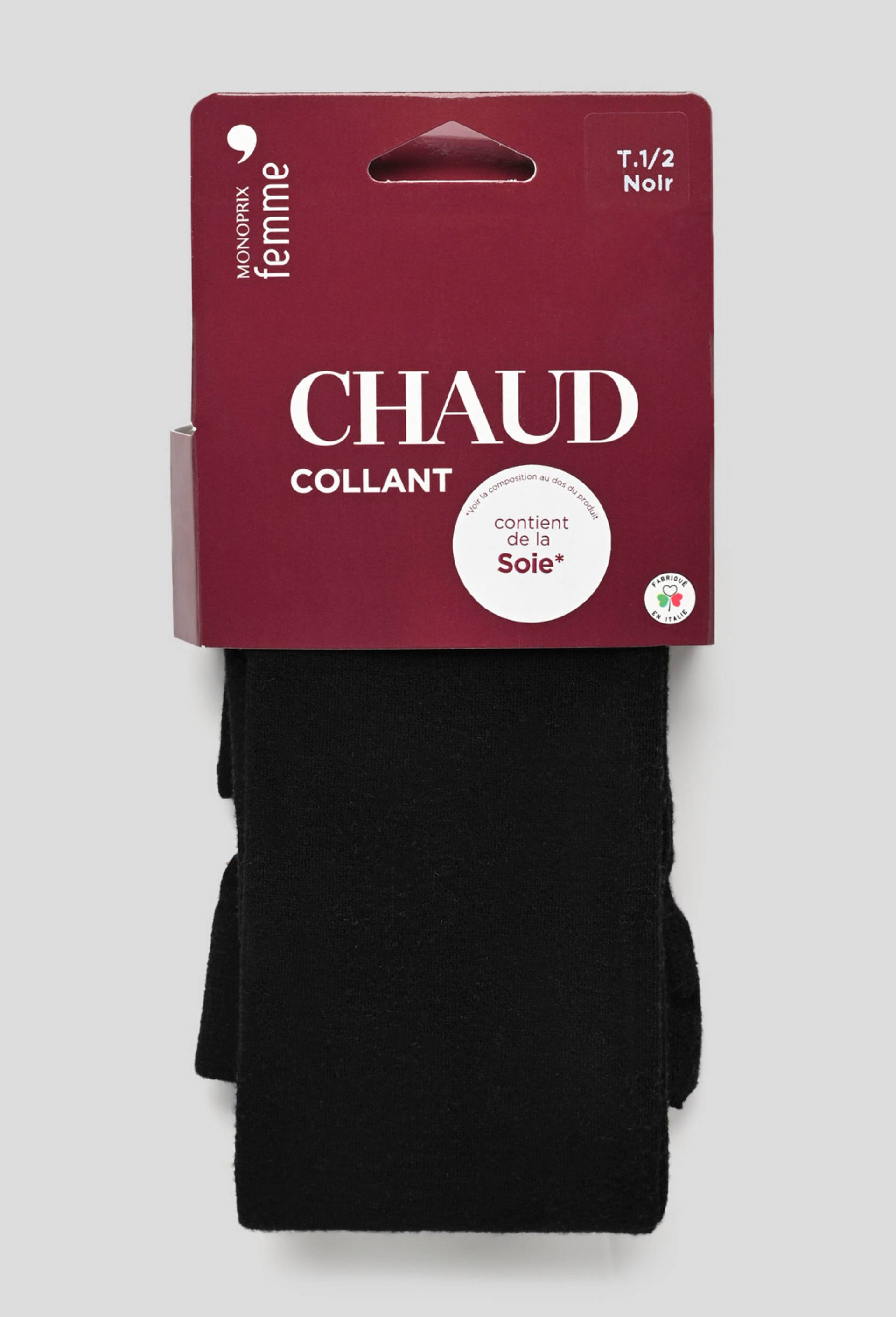 Collant contenant de la soie CHAUD, Noir, large image number 0