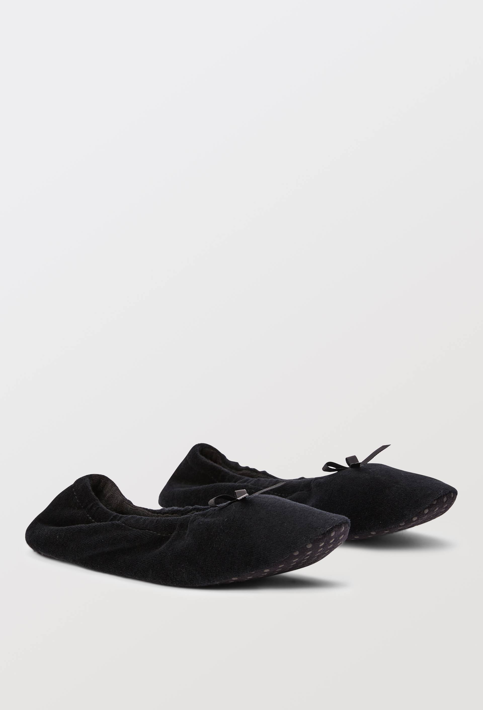Ballerines unies en velours, Noir, large image number 3