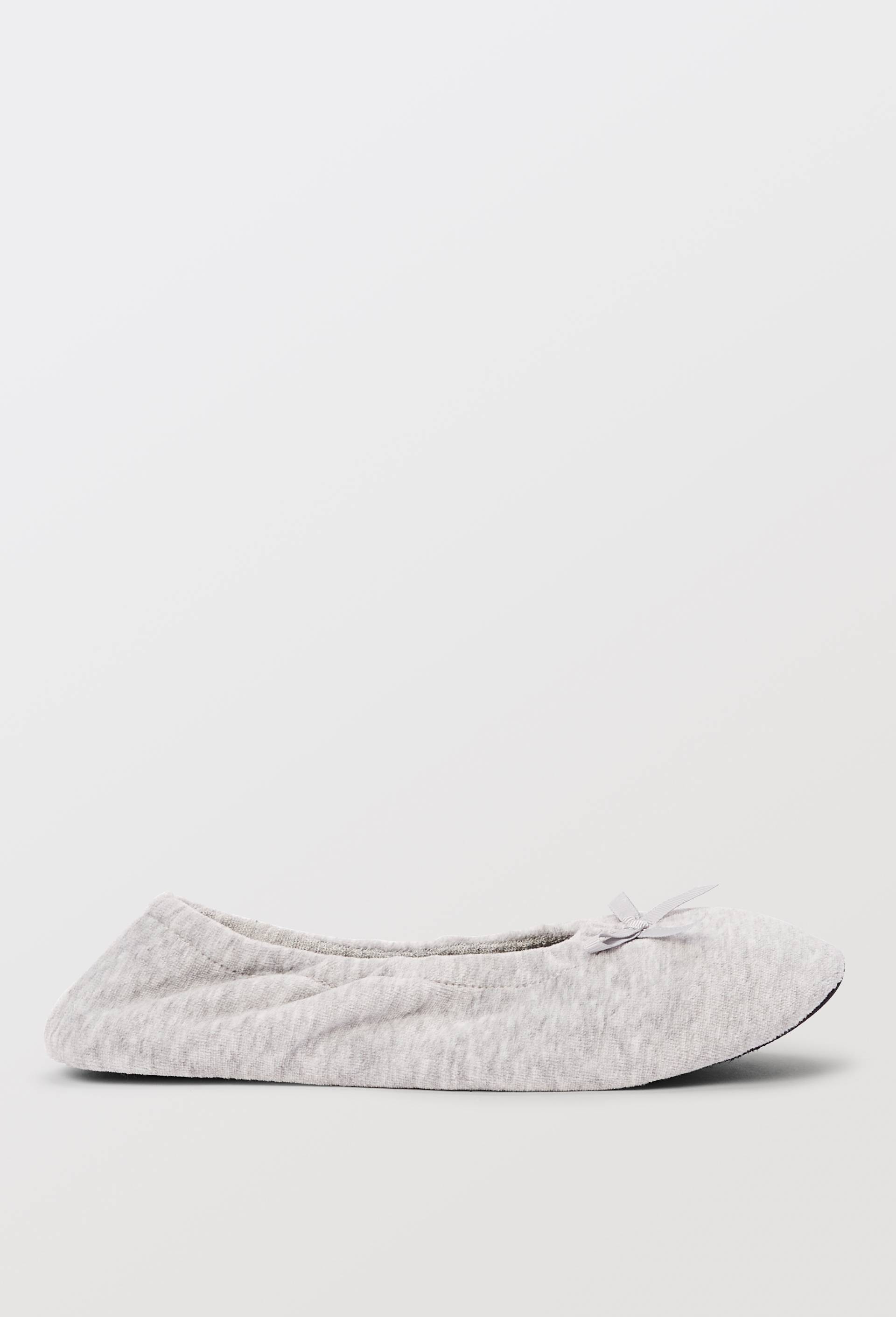 Ballerines unies en velours, Gris, large image number 1