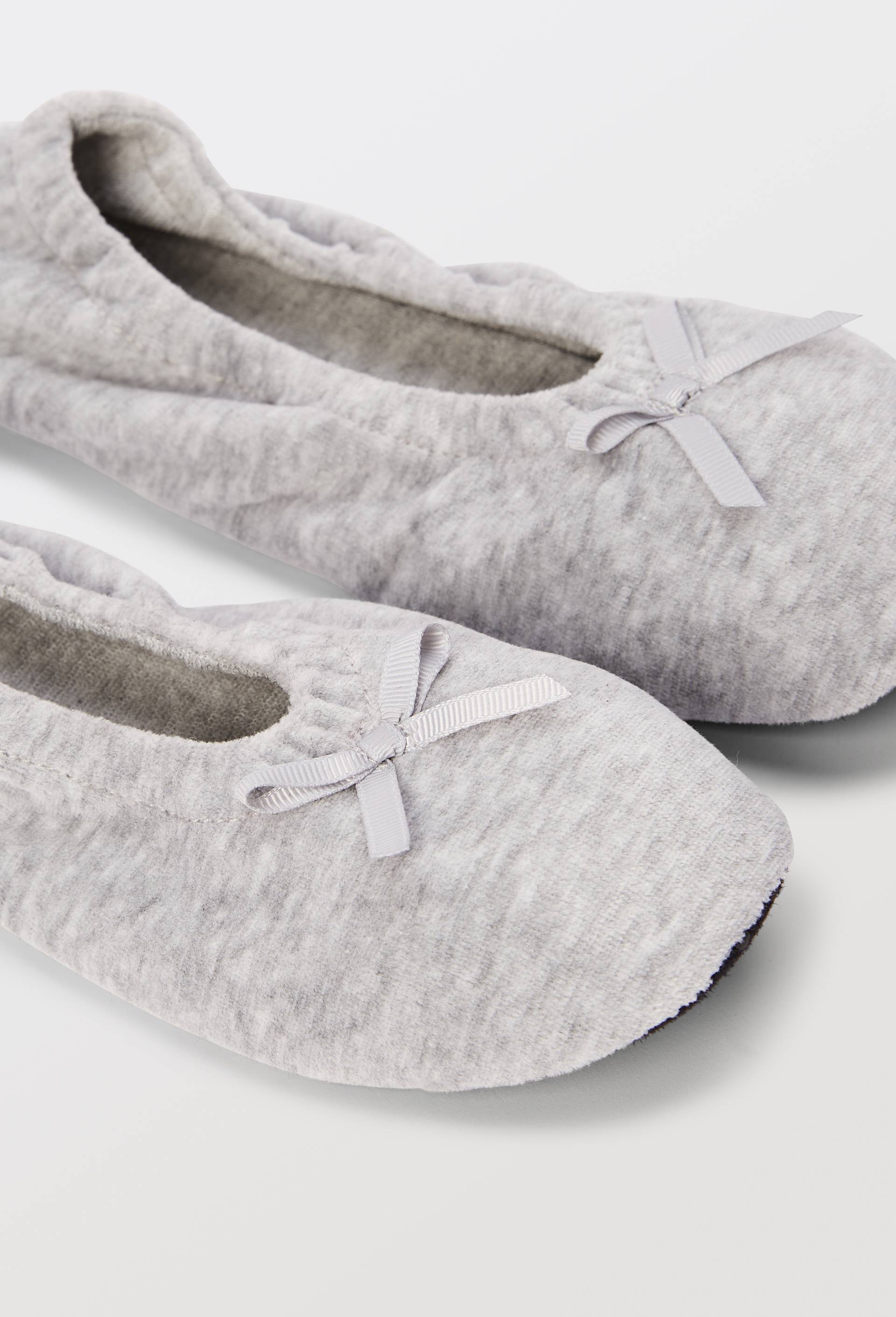 Ballerines unies en velours, Gris, large image number 2