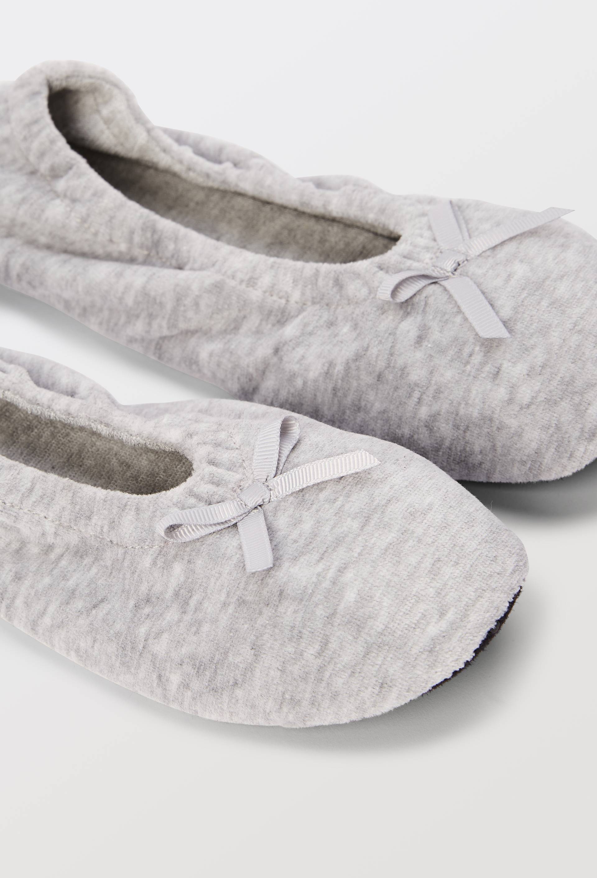 Ballerines unies en velours, Gris, large image number 4
