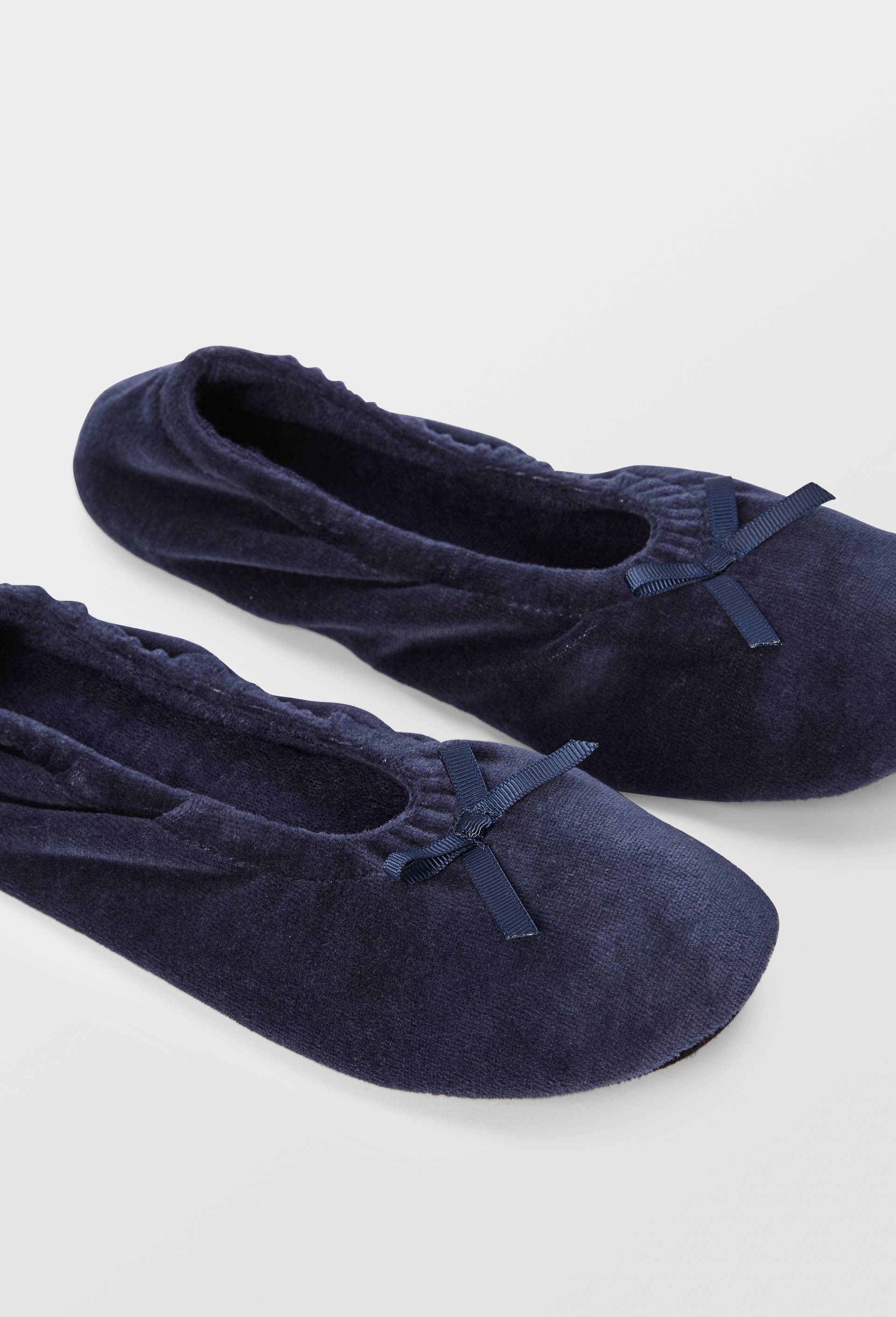 Ballerines unies en velours, Bleu fonc&eacute;, large image number 2.0