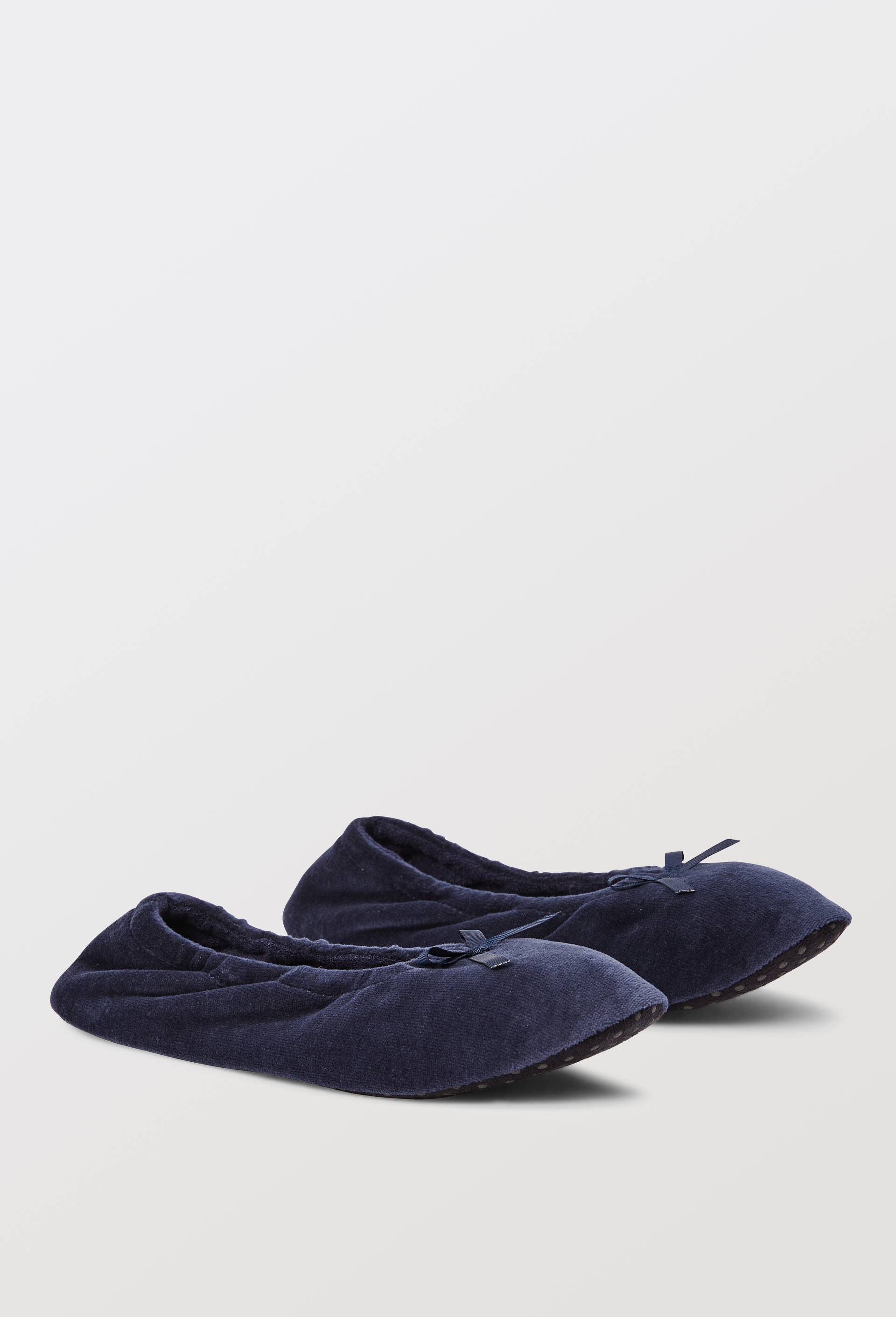 Ballerines unies en velours, Bleu fonc&eacute;, large image number 3