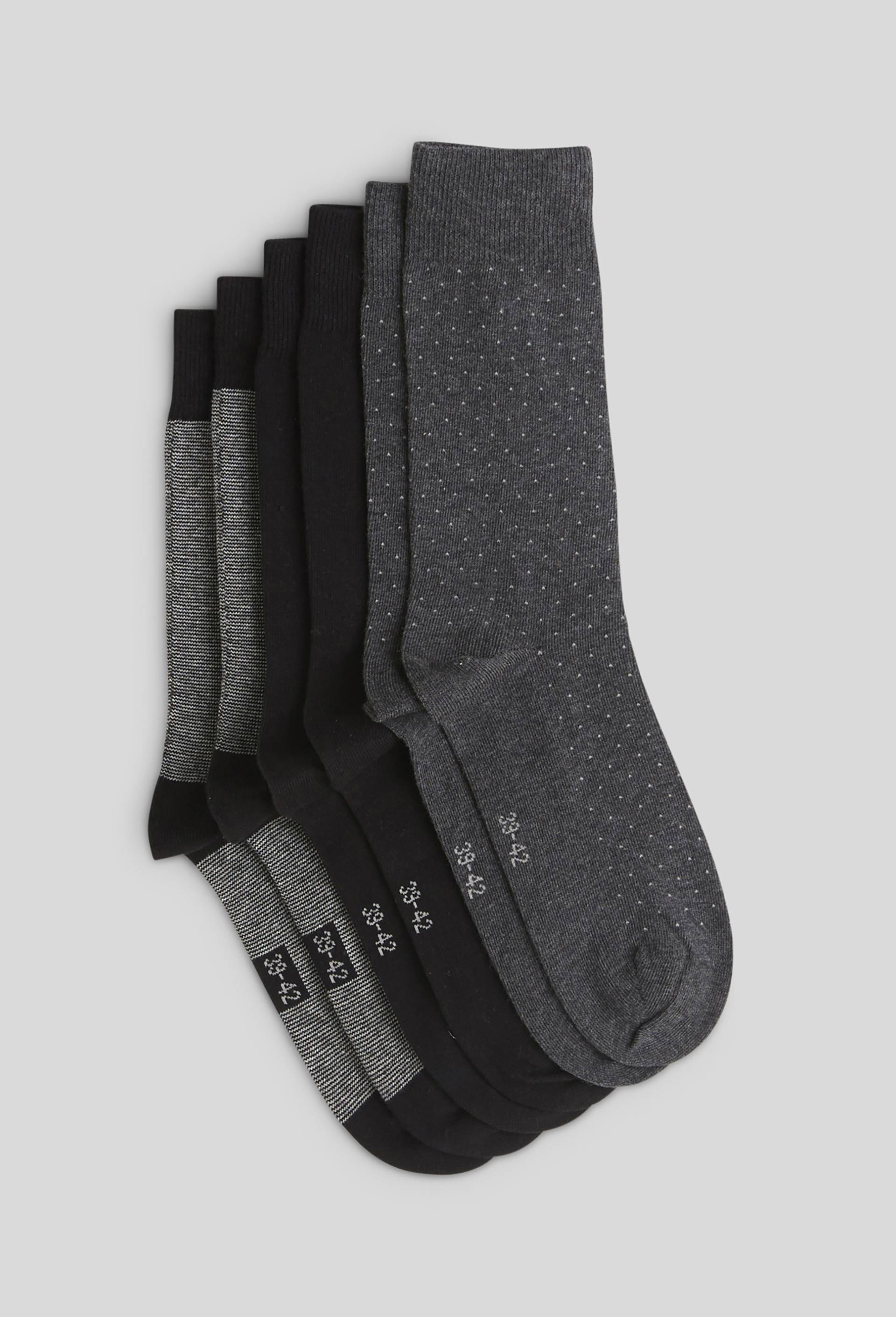 Lot de 3 paires de chaussettes fantaisie en coton, Noir, large image number 1
