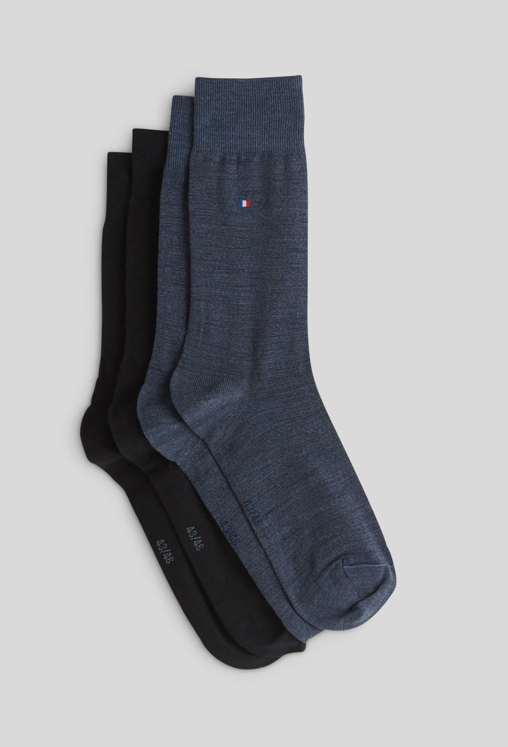 Lot de 2 paires de chaussettes en laine Fabrication Fran&ccedil;aise, Bleu fonc&eacute;, swatch image