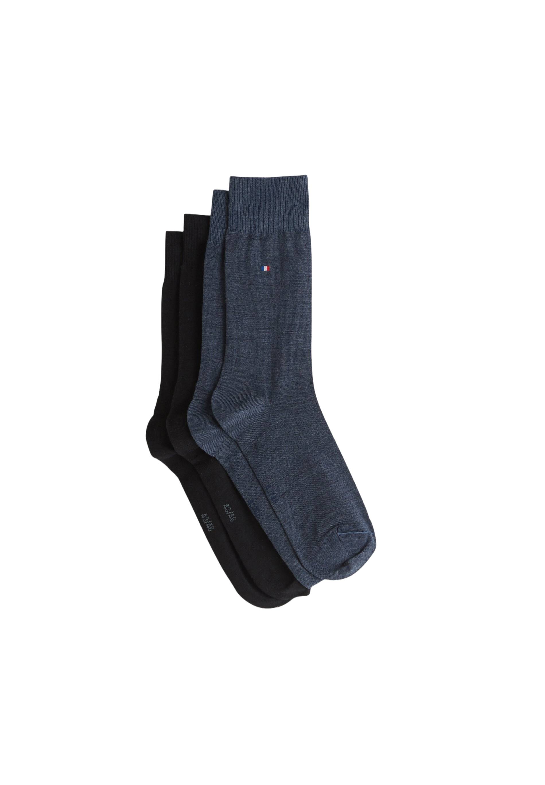 Lot de 2 paires de chaussettes en laine Fabrication Fran&ccedil;aise, Bleu fonc&eacute;, large image number 2.0
