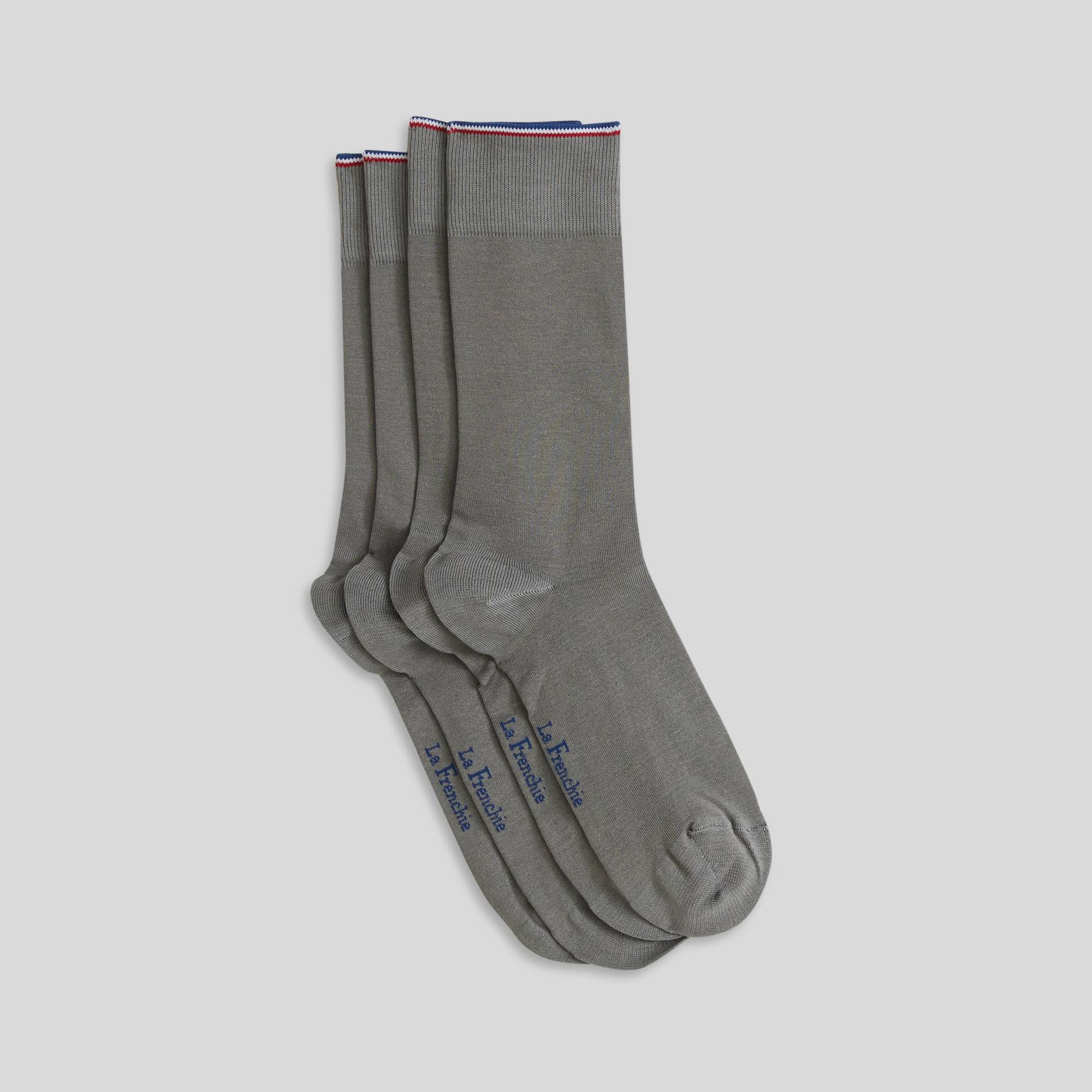 Lot de 2 paires de chaussettes en tencel La Frenchie, Anthracite, large image number 0