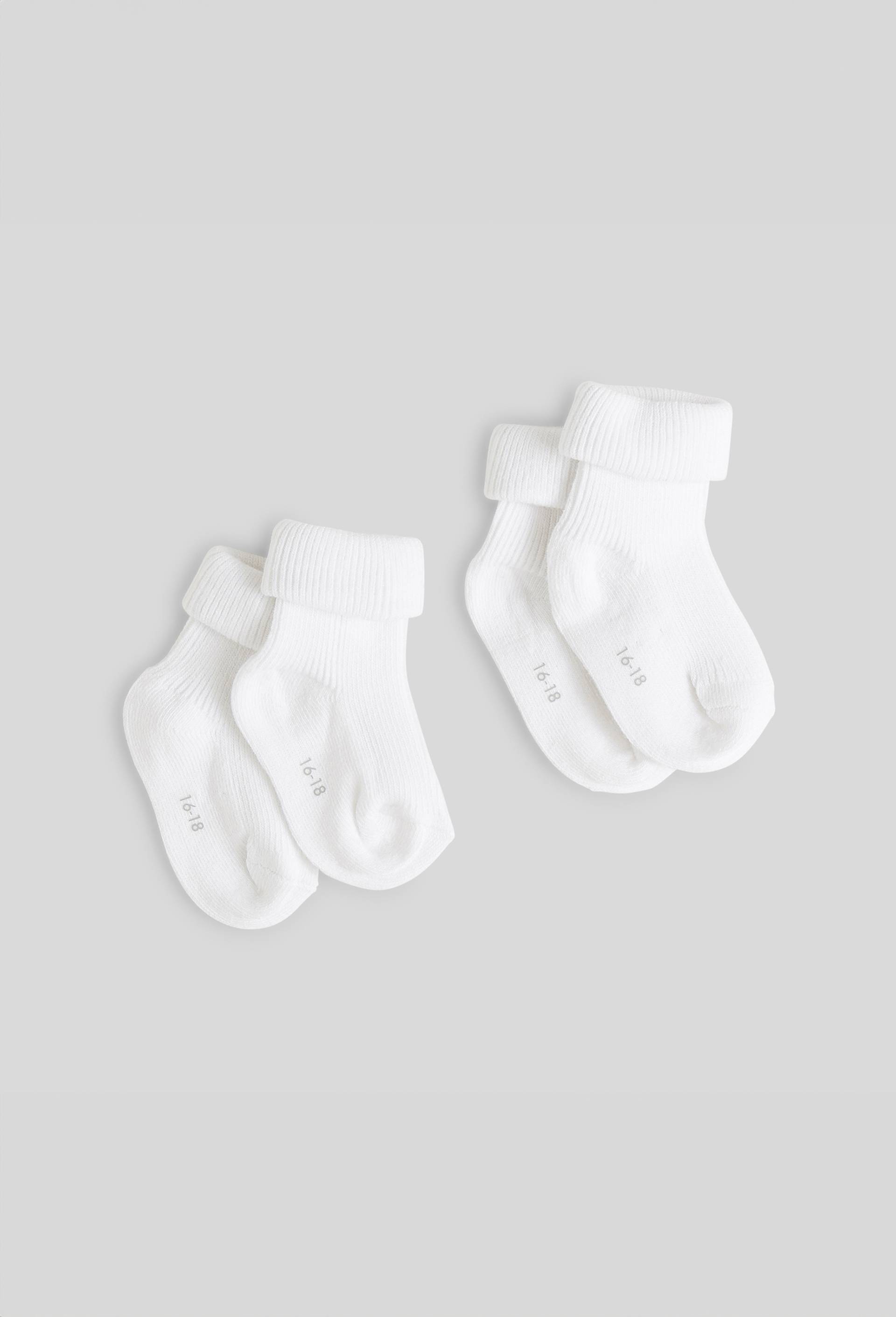Bout'Chou - Lot de 2 paires de chaussettes à revers contenant du coton BIO