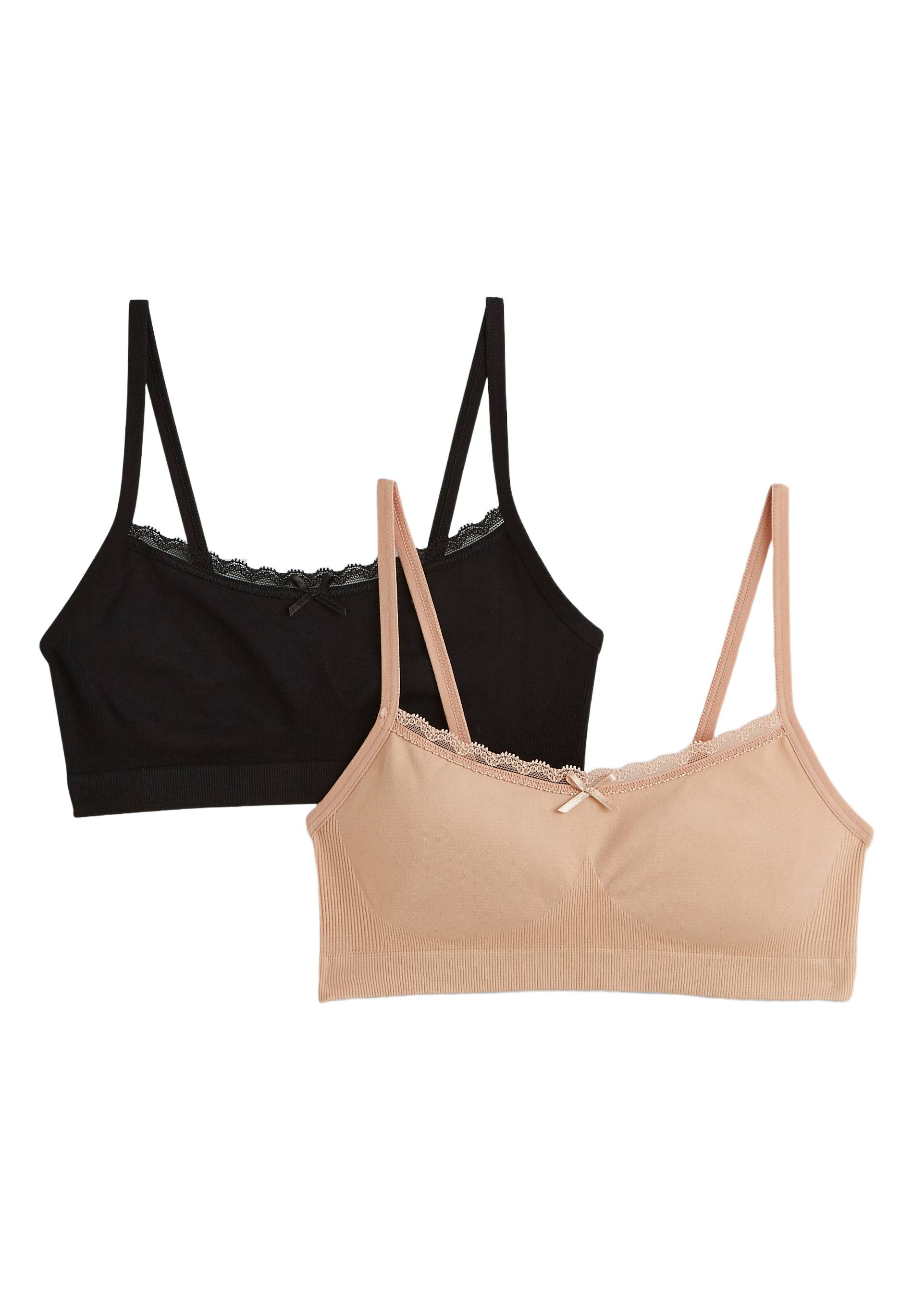Lot de 2 brassières sans coutures avec dentelle, Rose clair, large image number 2.0