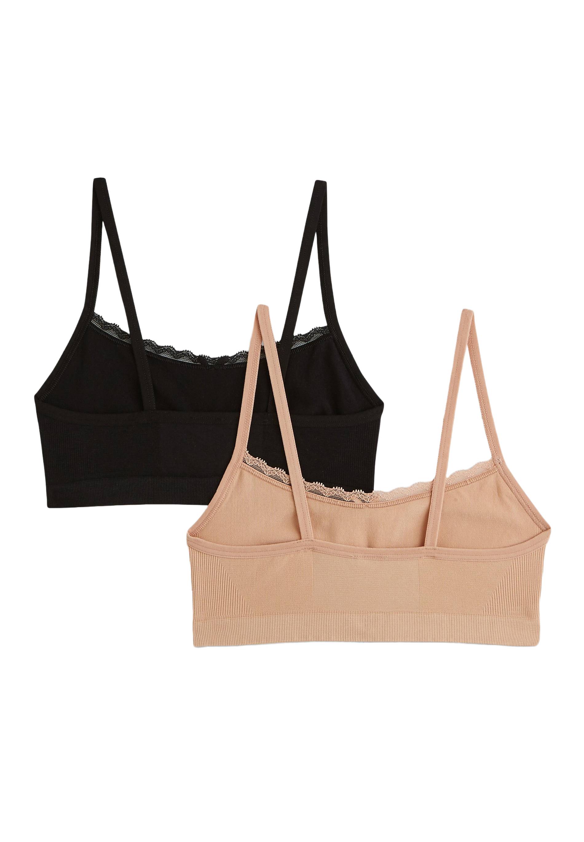 Lot de 2 brassières sans coutures avec dentelle, Rose clair, large image number 3
