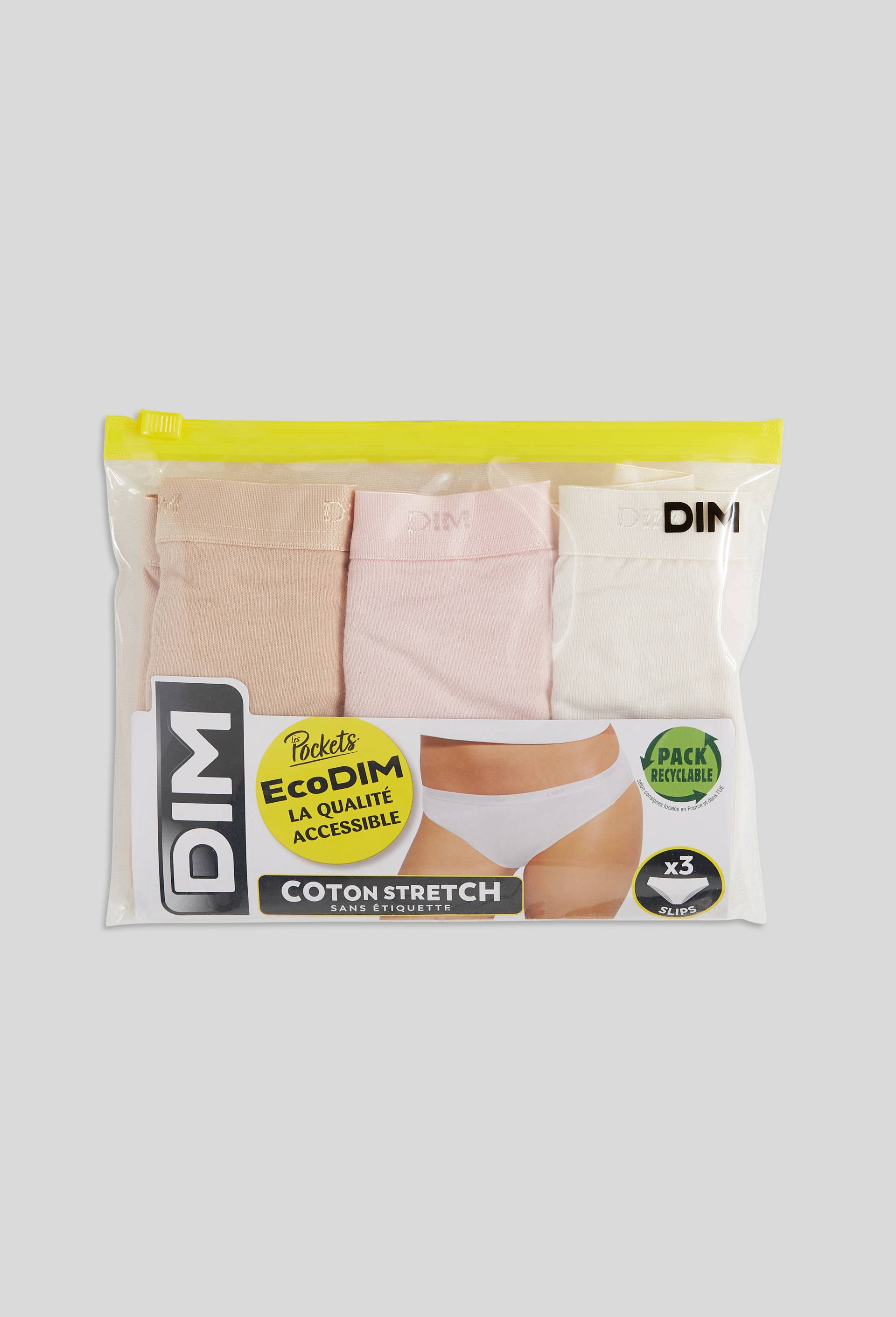 Lot de 3 slips en coton ECO DIM, Rose clair, large image number 0
