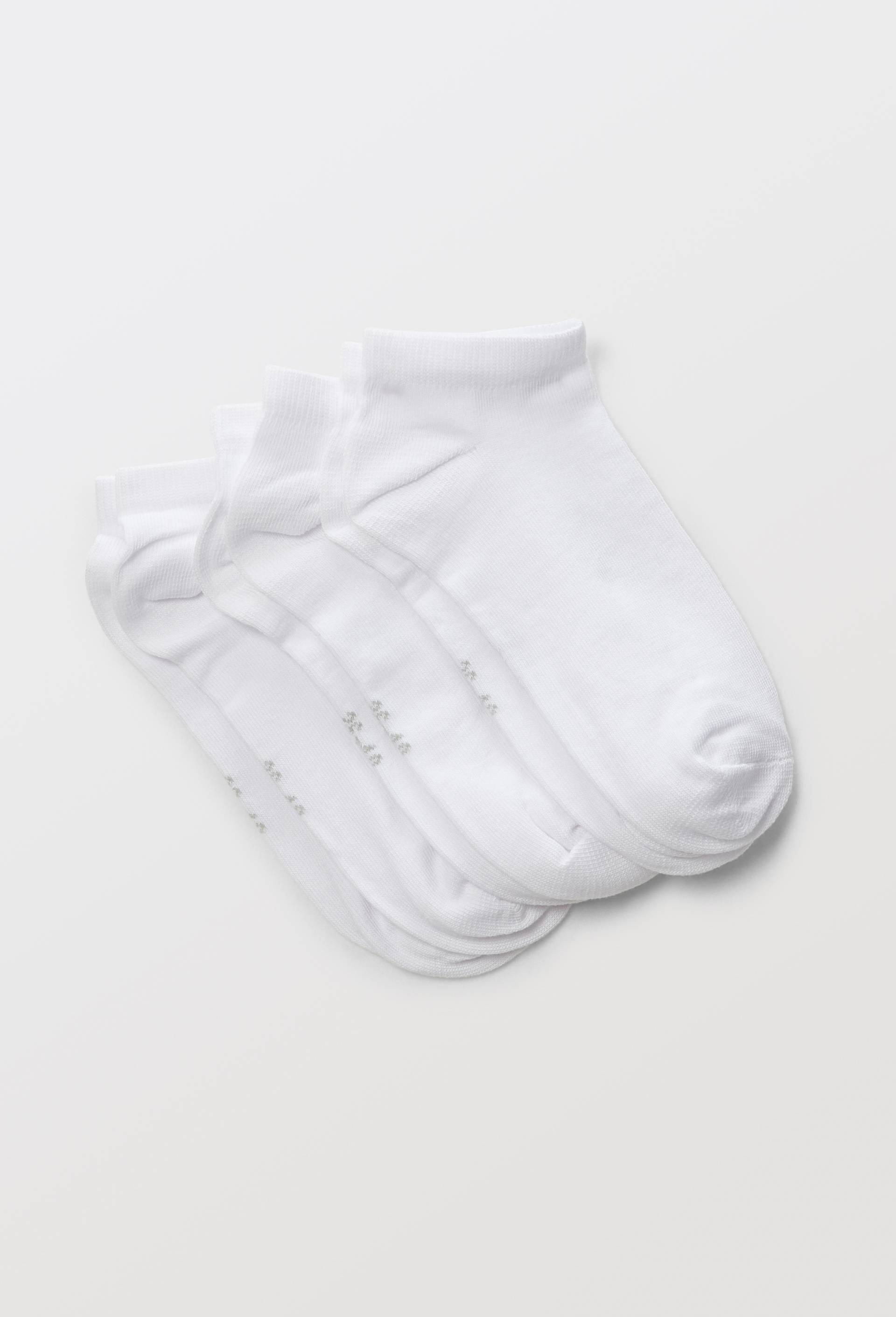 Lot de 3 paires de soquettes unies contenant du coton BIO, Blanc, swatch image