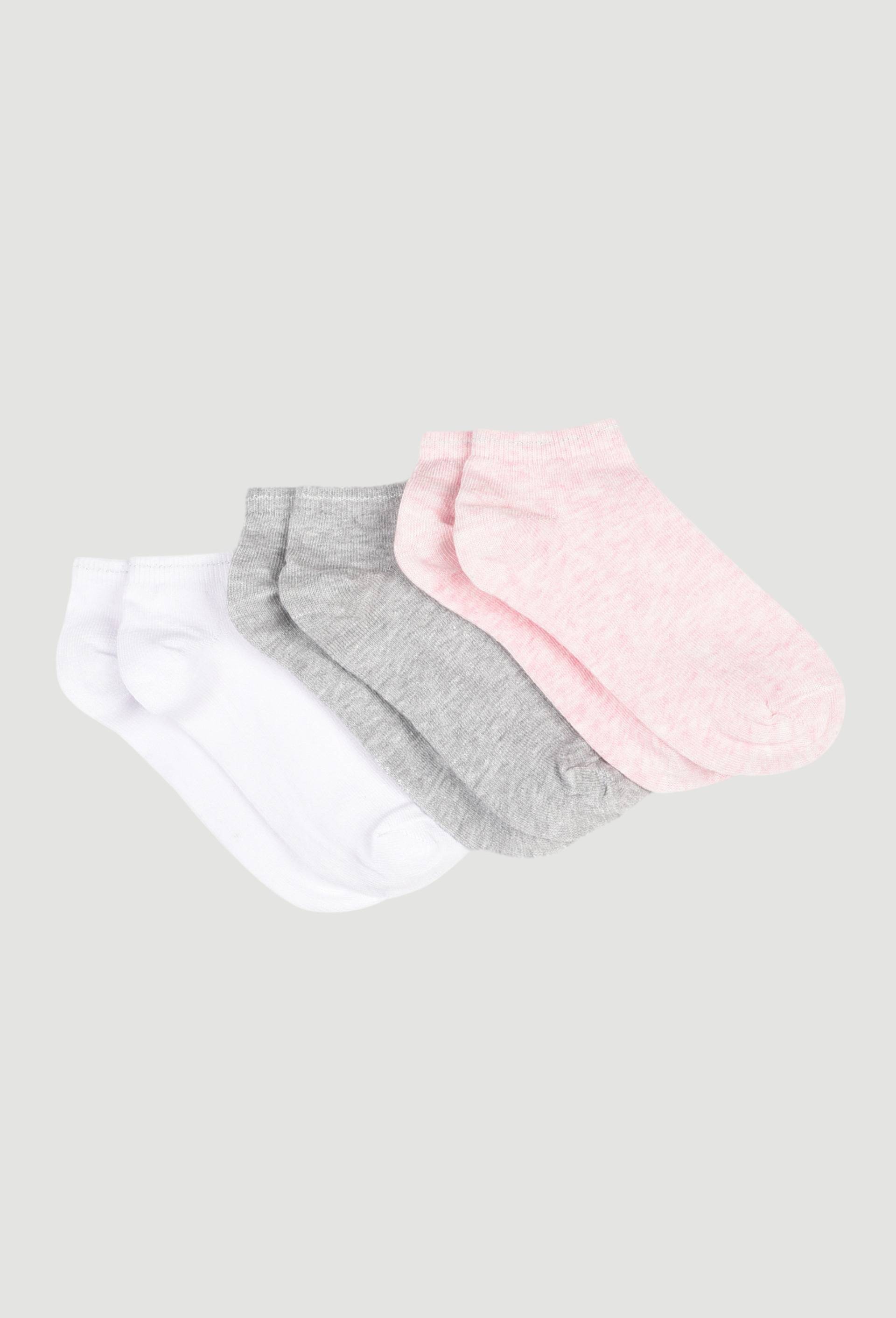 Lot de 3 paires de soquettes unies contenant du coton BIO GOTS, Rose, large image number 0