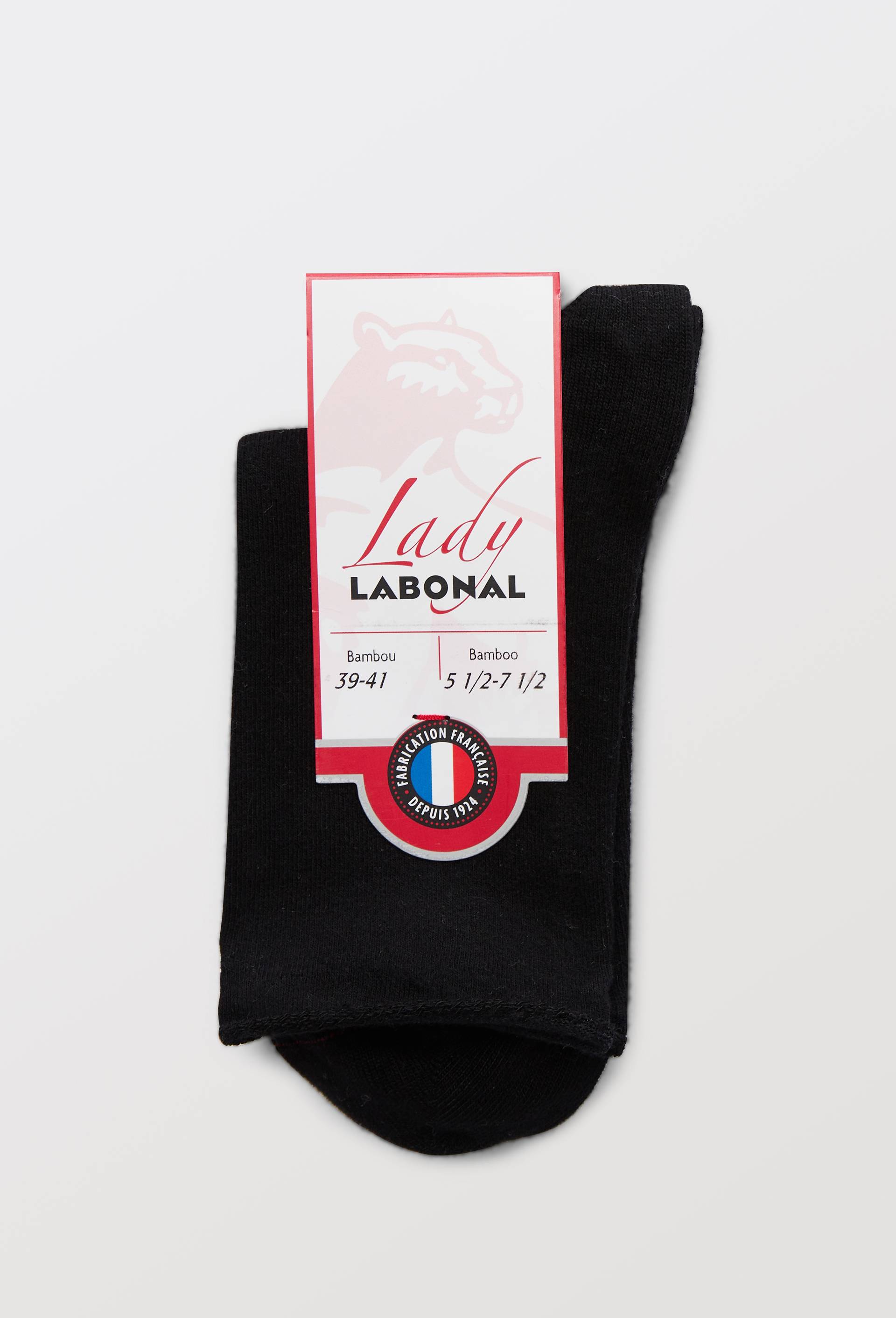 Paire de chaussettes en bambou Labonal, Noir, large image number 2