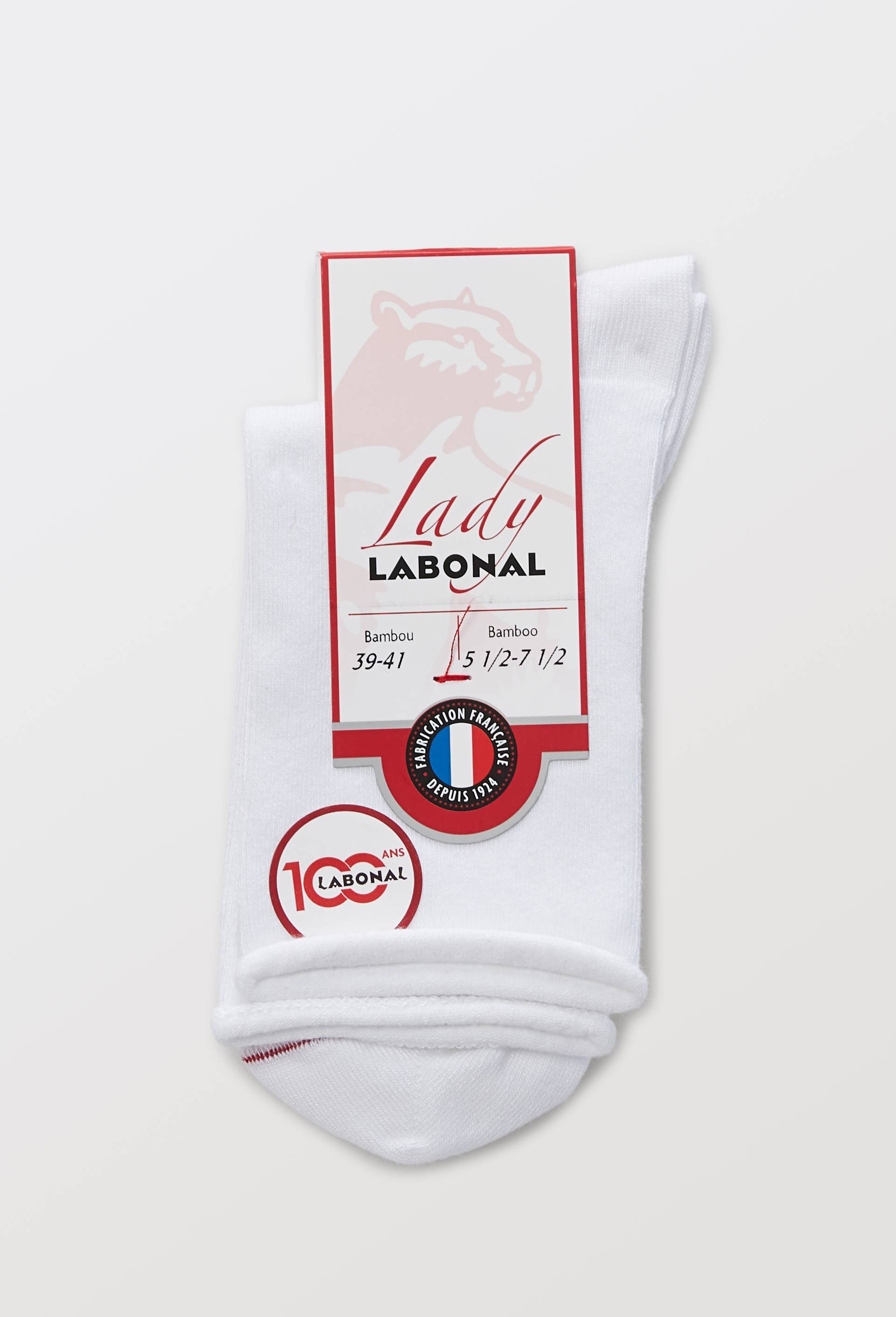 Paire de chaussettes en bambou Labonal, Blanc, large image number 2.0