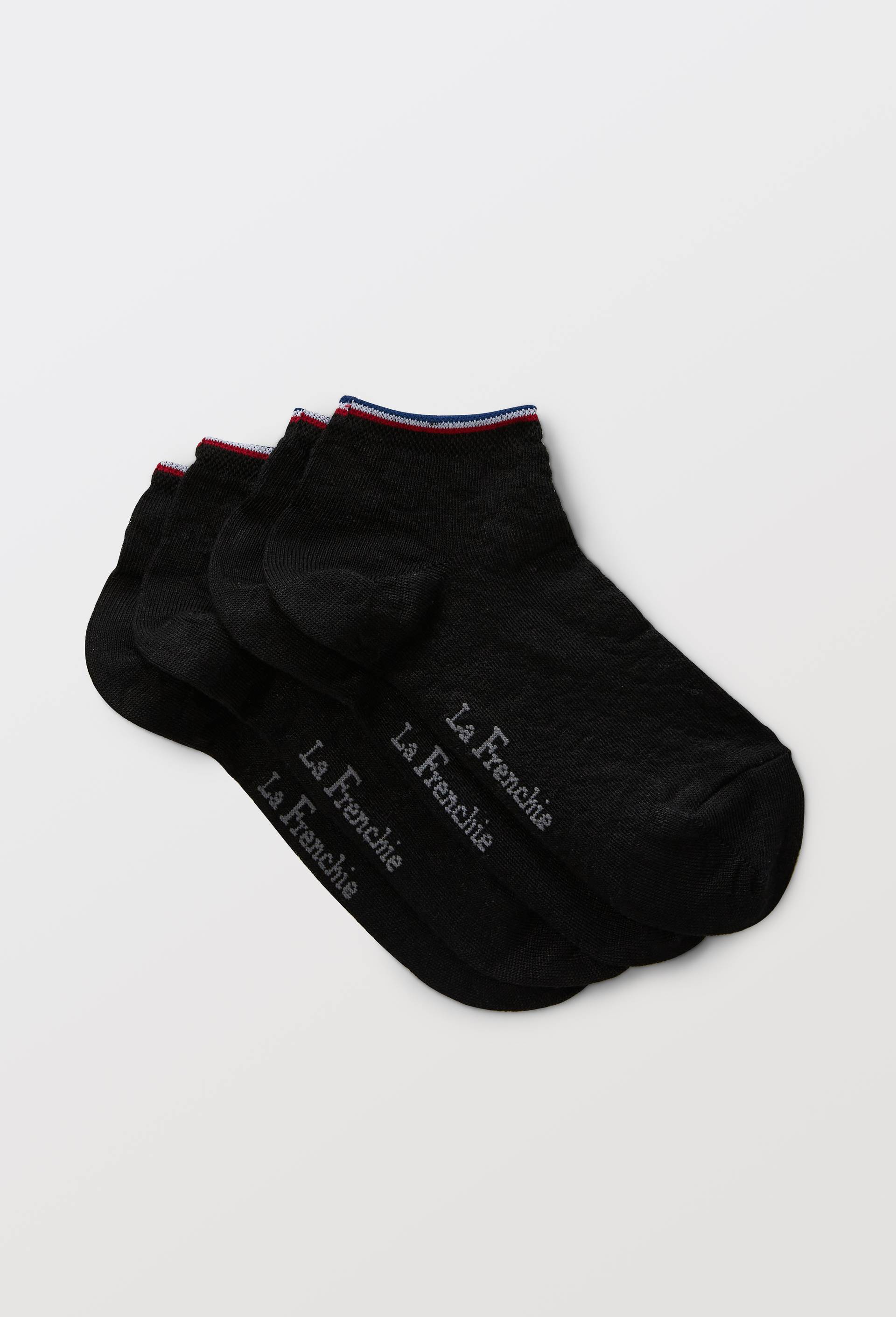 Lot de 2 paires de socquettes en lin La Frenchie, Noir, large image number 0