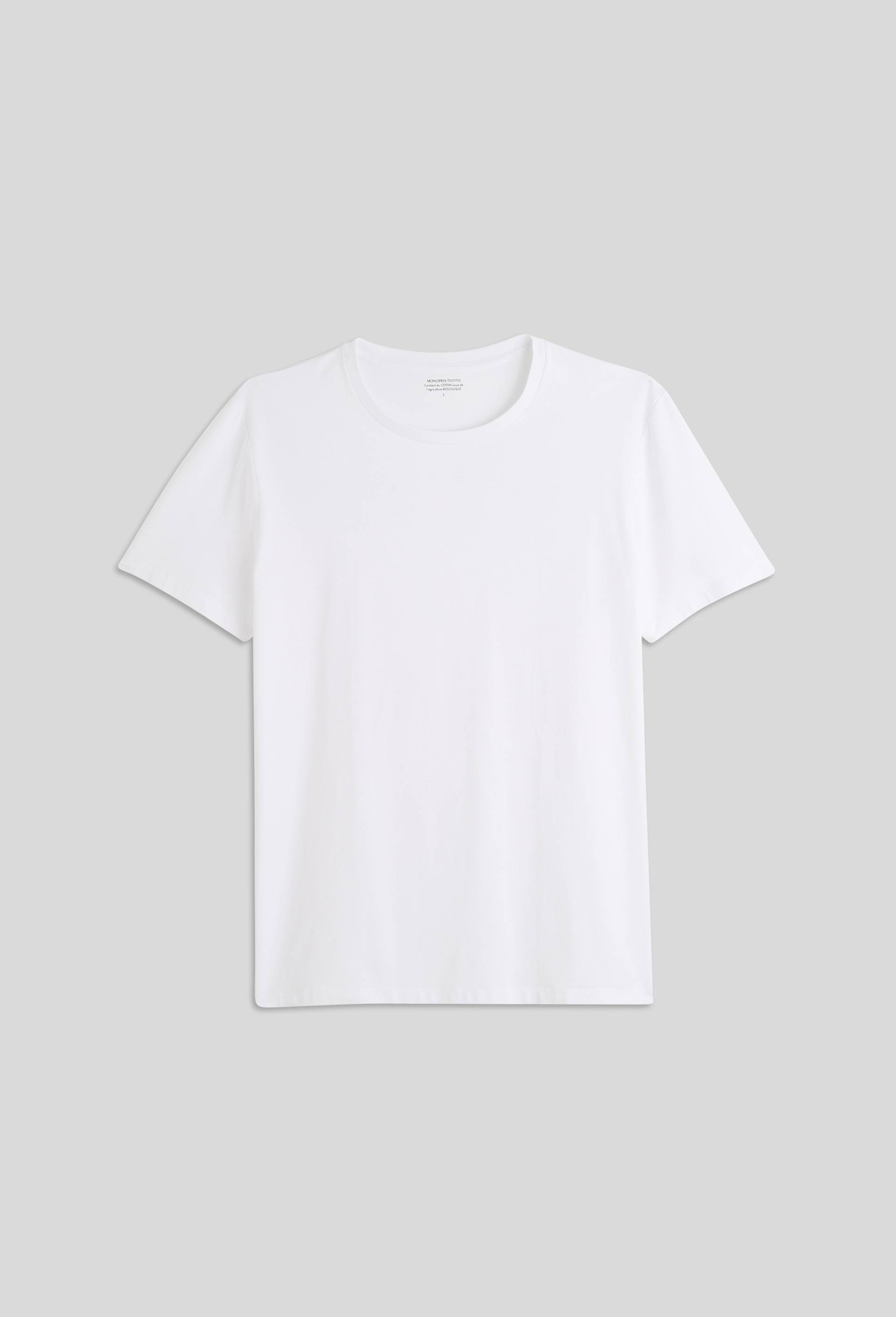 Lot de 2 t-shirts col rond en coton BIO GOTS, Blanc, large image number 0