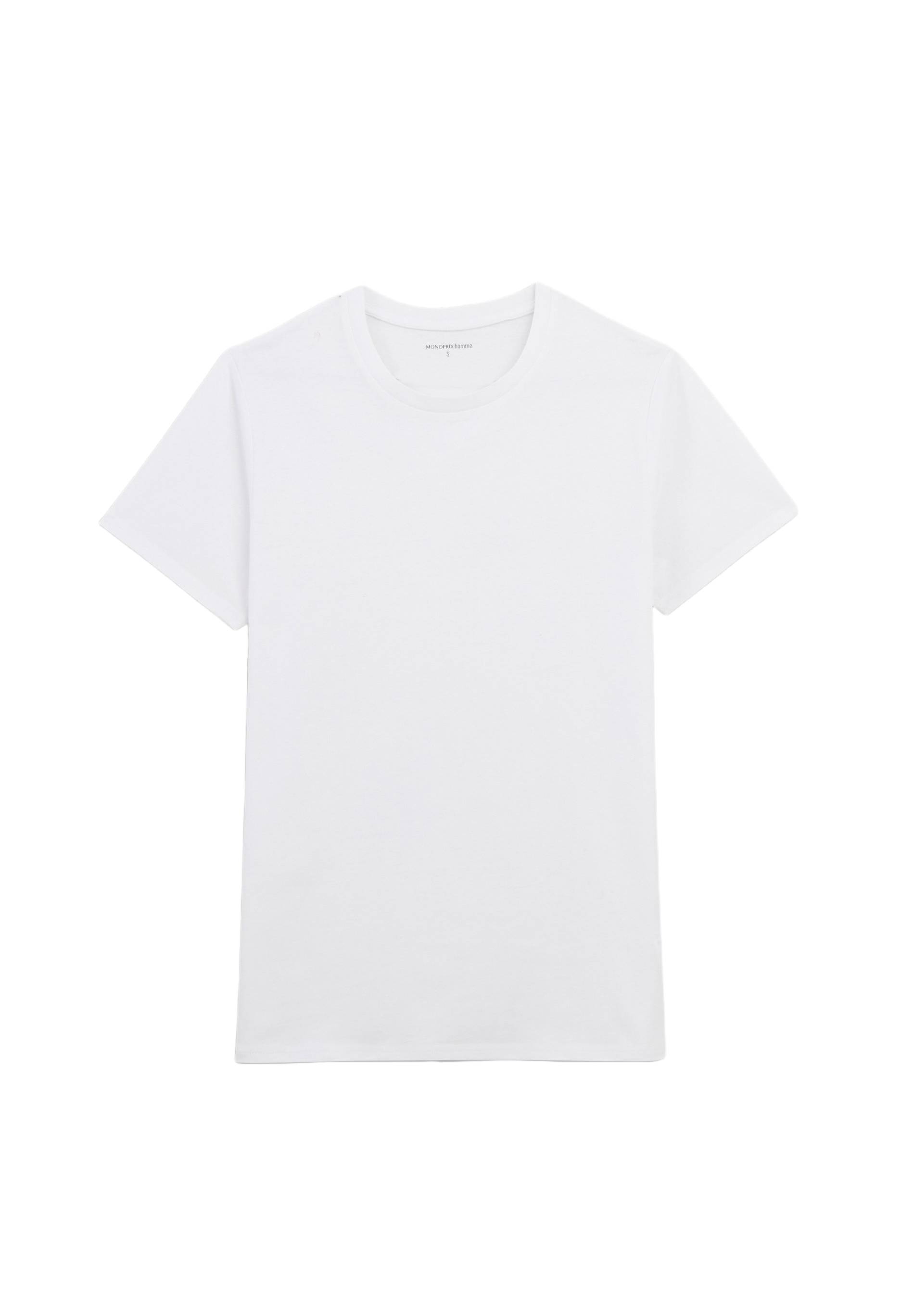 Lot de 2 t-shirts col rond en coton BIO GOTS, Blanc, large image number 4