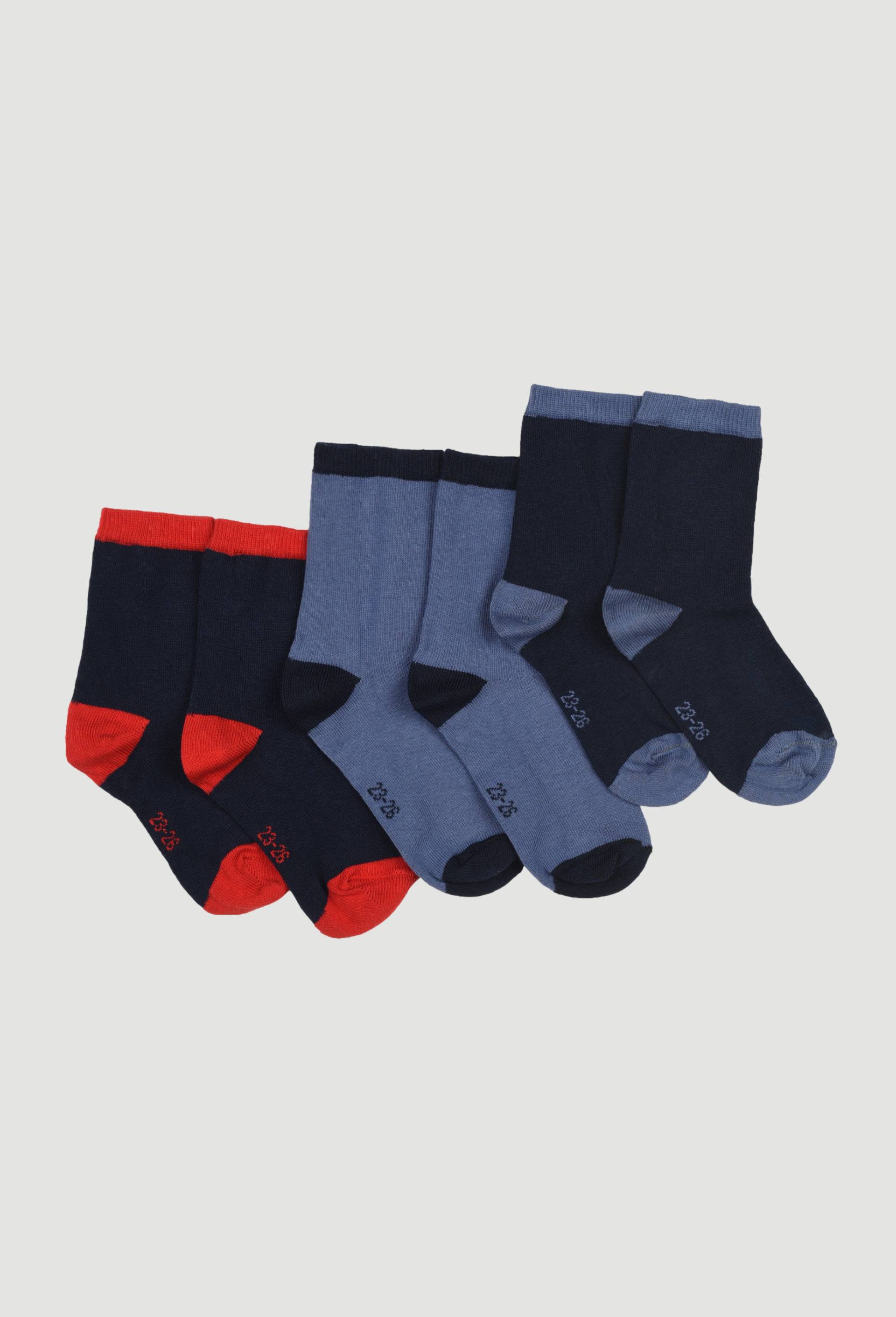 Lot de 3 paires de chaussettes contenant du coton BIO, Bleu foncé, large image number 1